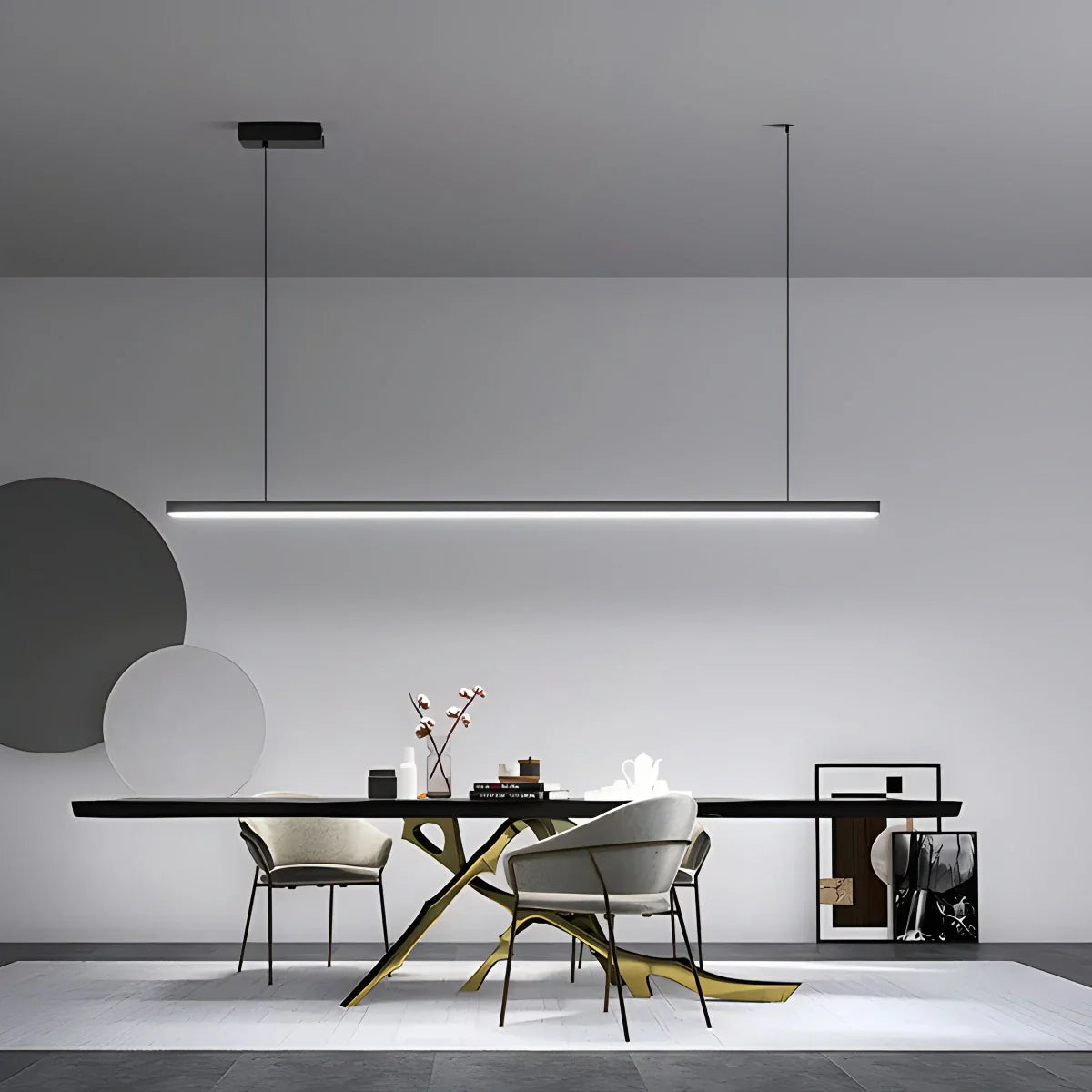 flairel All Copper Minimalist Chandelier for Dining & Living Rooms