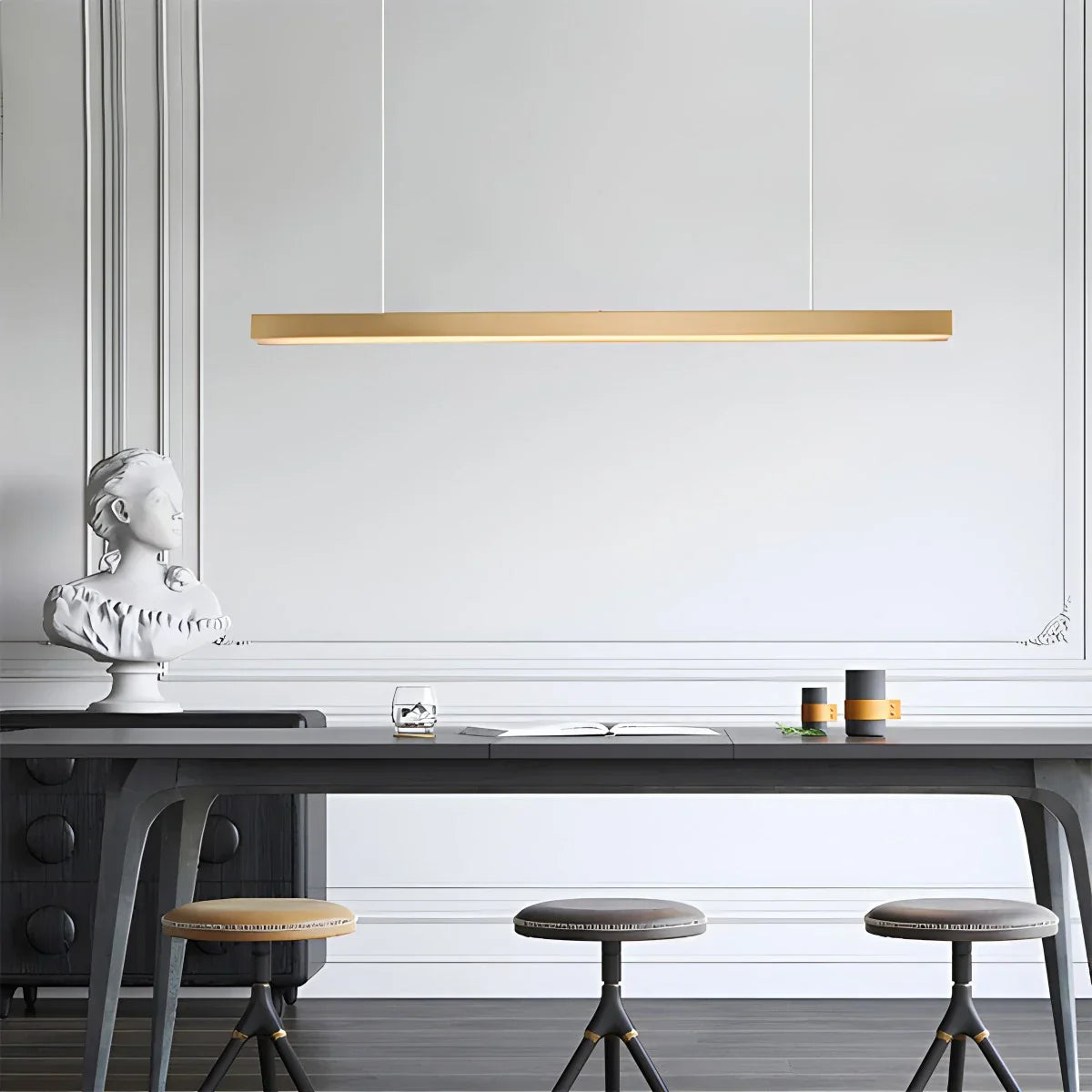 flairel All Copper Minimalist Chandelier for Dining & Living Rooms