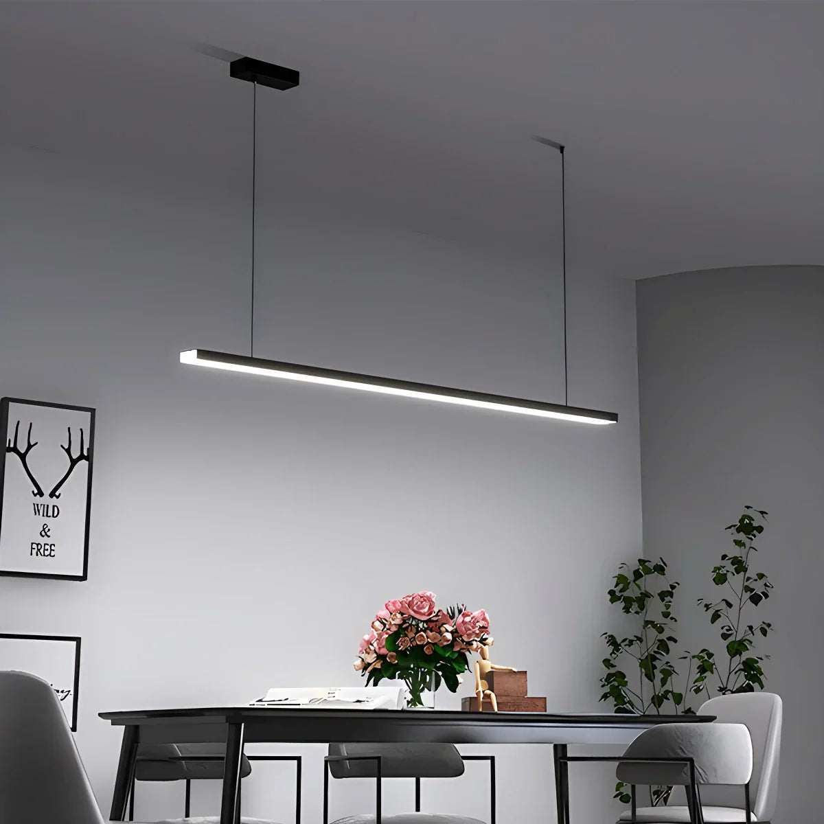 flairel All Copper Minimalist Chandelier for Dining & Living Rooms