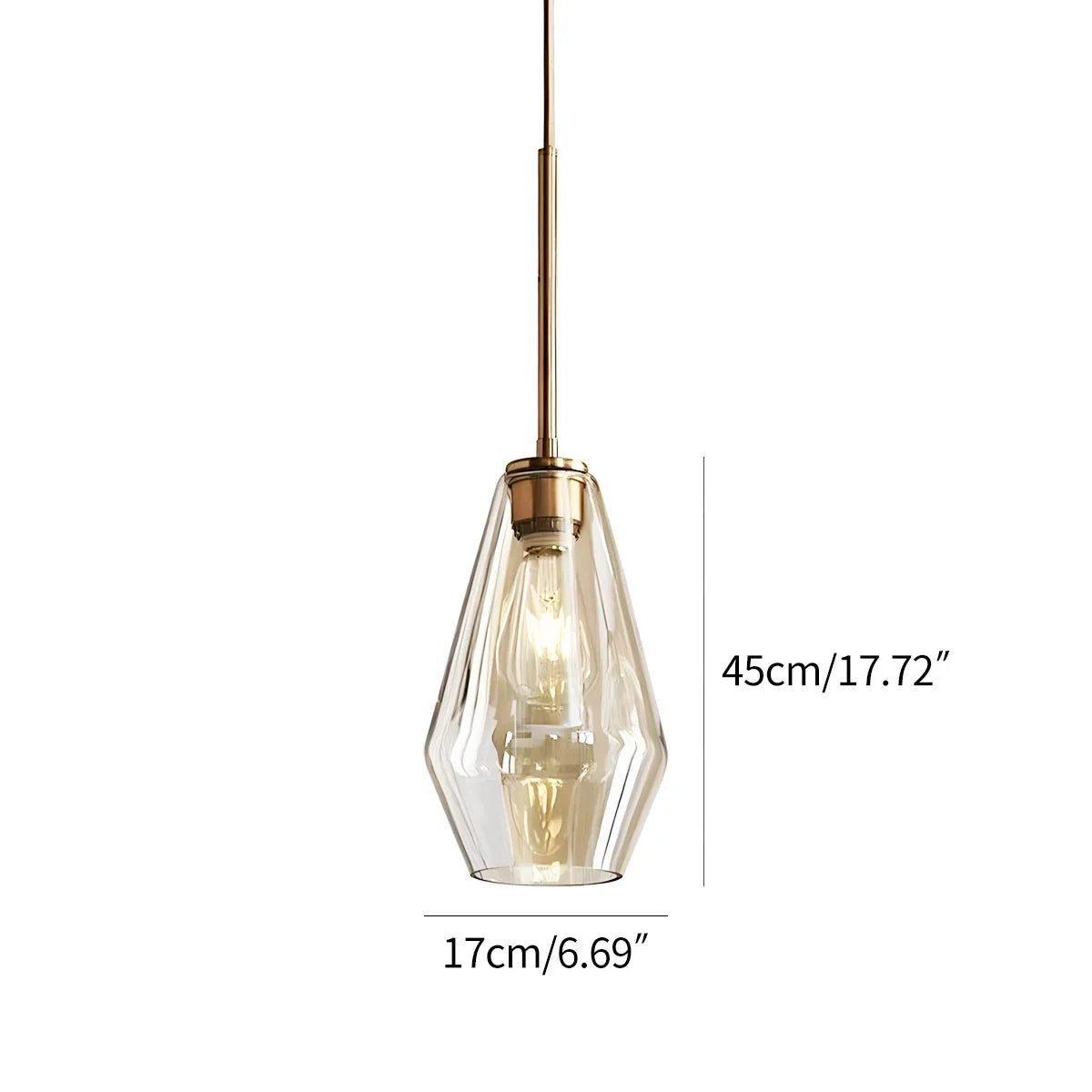 flairel Hailie Clear Glass Pendant Light for Kitchen