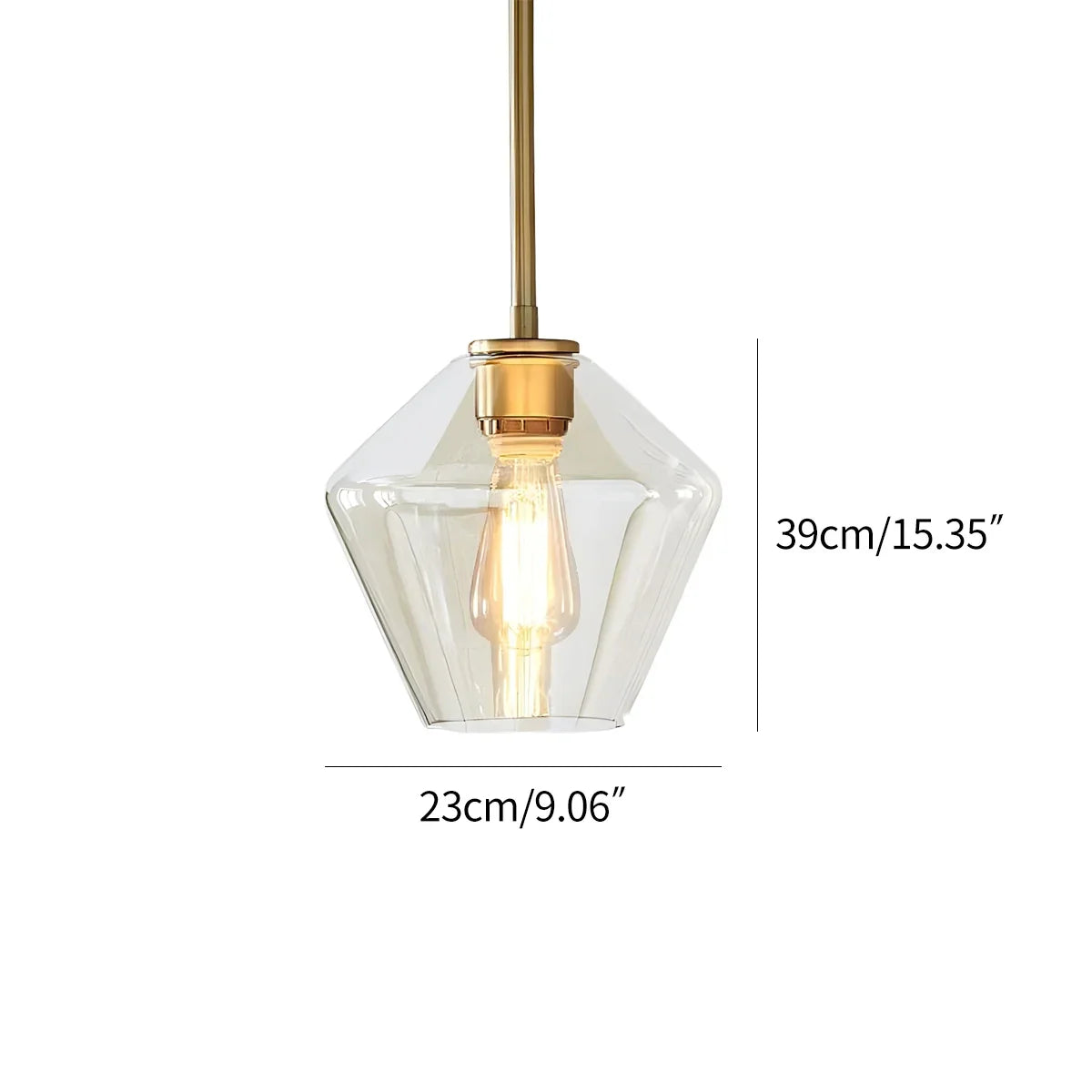 flairel Hailie Clear Glass Pendant Light for Kitchen
