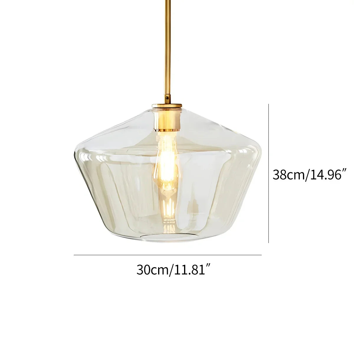 flairel Hailie Clear Glass Pendant Light for Kitchen