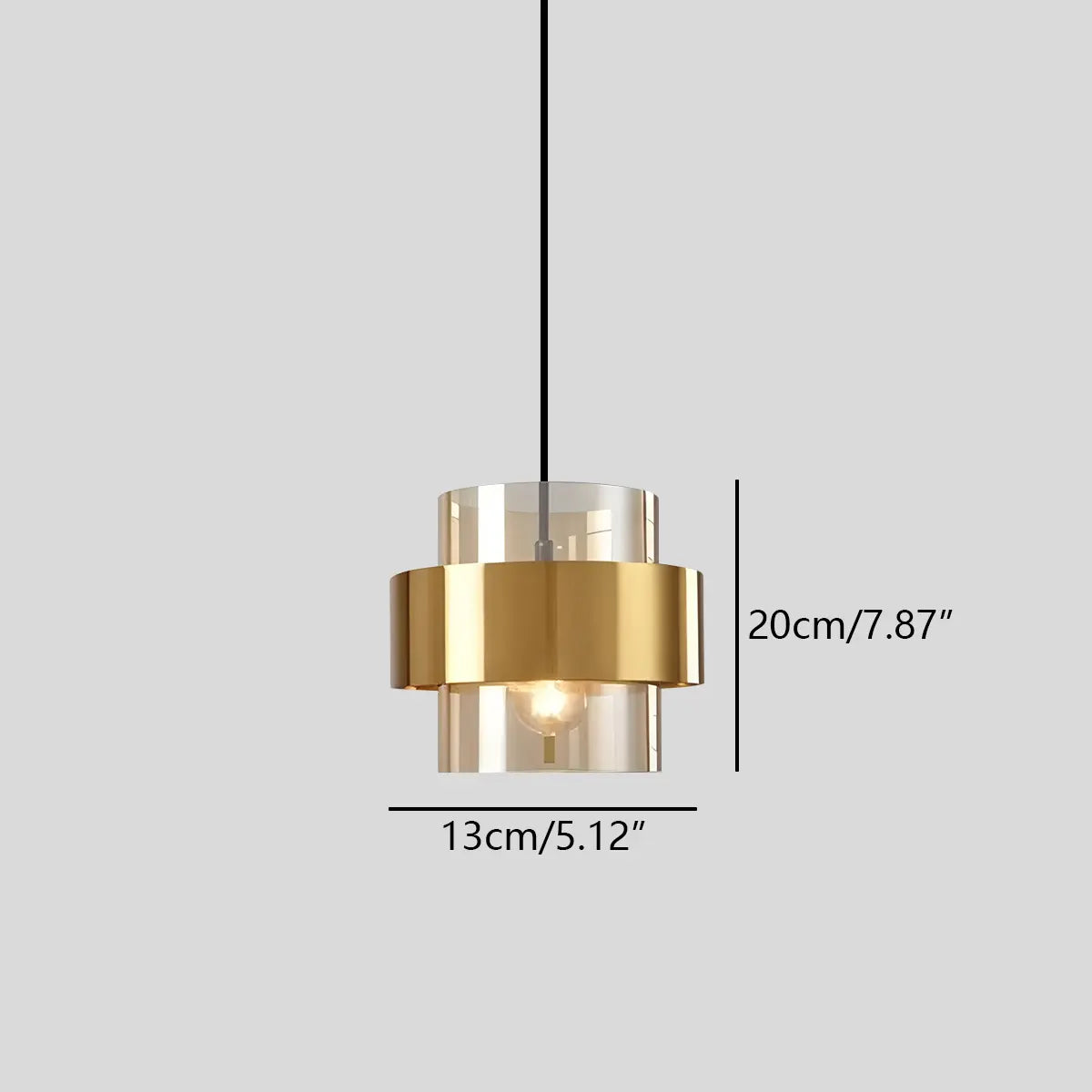 flairel Azenor Cylindrical Glass Pendant Light for Bedroom