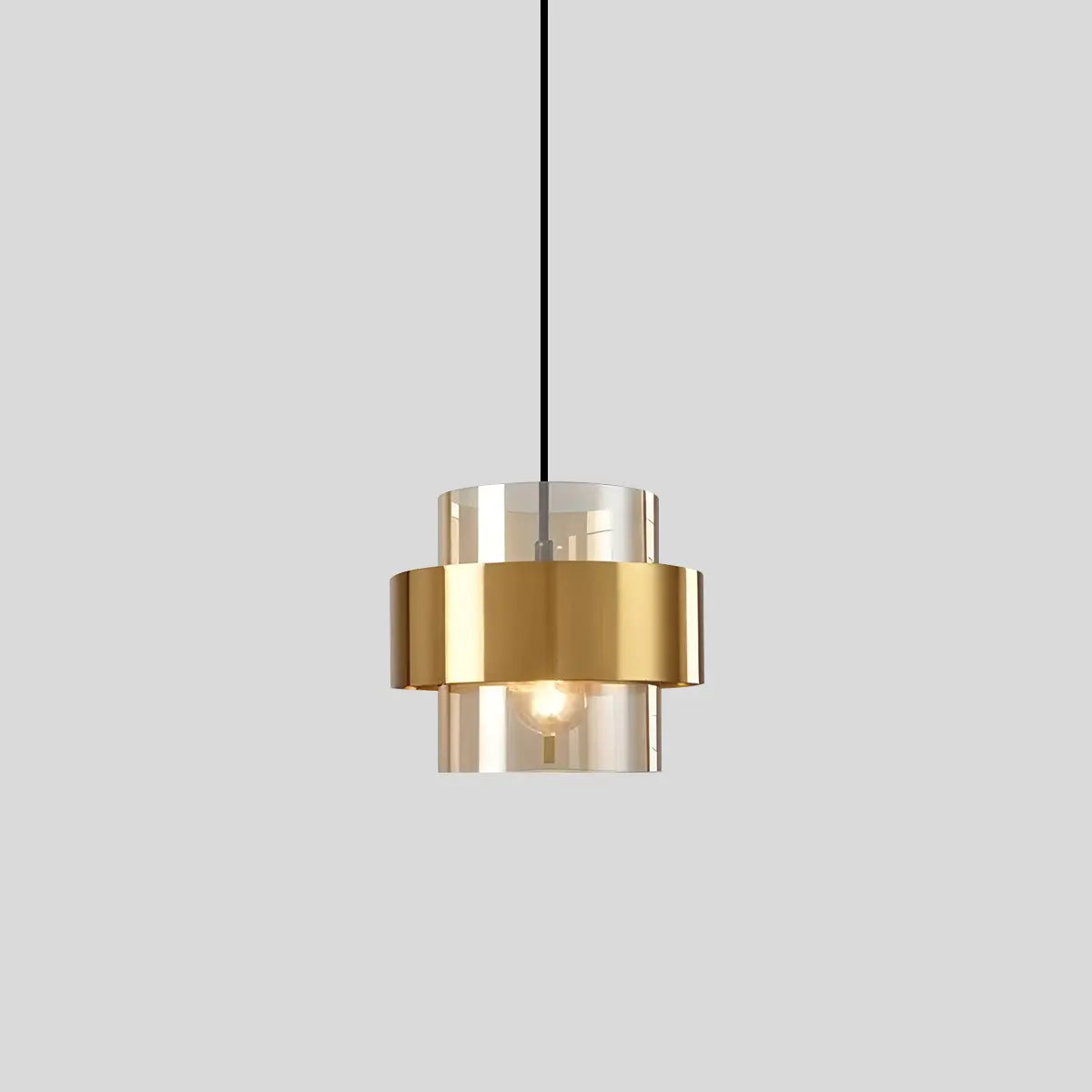 flairel Azenor Cylindrical Glass Pendant Light for Bedroom