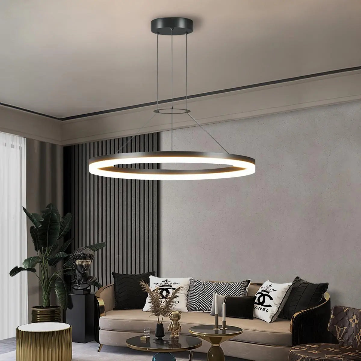flairel Circular Led Pendant Light for Living Room Kitchen