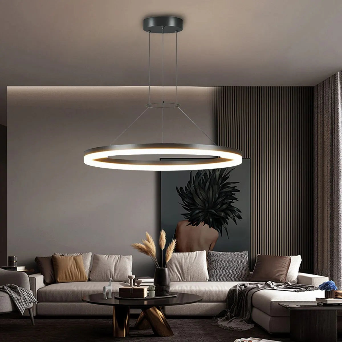 flairel Circular Led Pendant Light for Living Room Kitchen