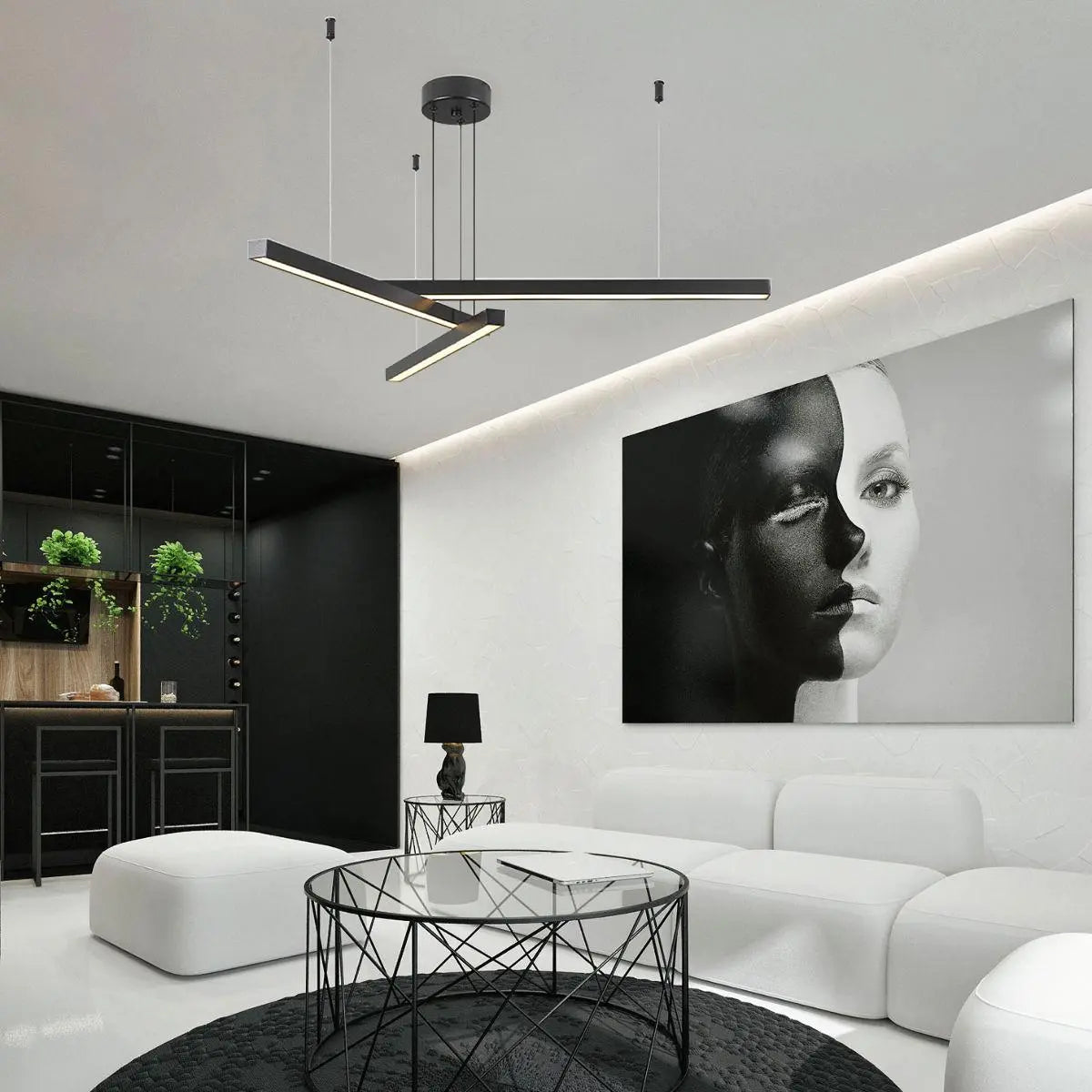 flairel Multi Light Sticks LED Chandelier for Living Room