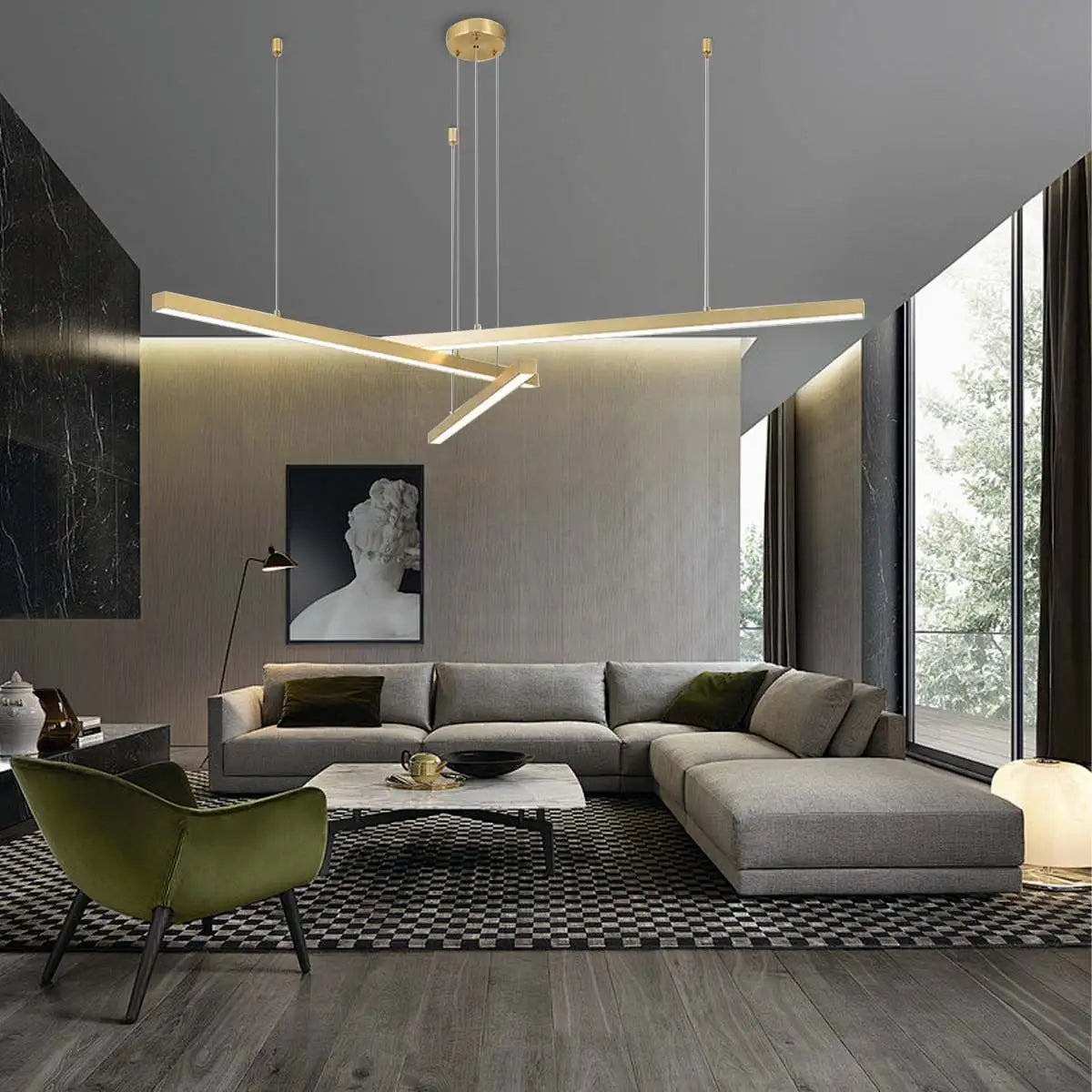flairel Multi Light Sticks LED Chandelier for Living Room