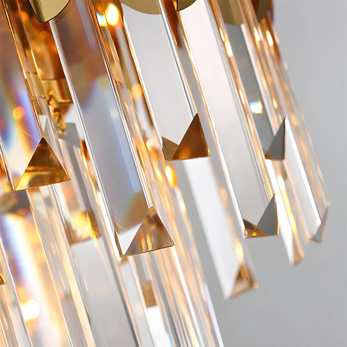 flairel Large Tiered Gold Crystal Chandelier