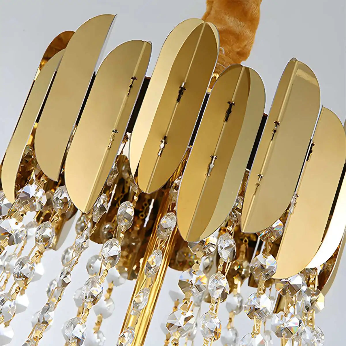 flairel Large Tiered Gold Crystal Chandelier