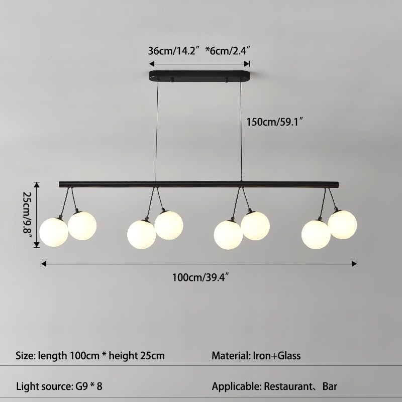 flairel Valentina Nordic LED Glass Ball Chandelier