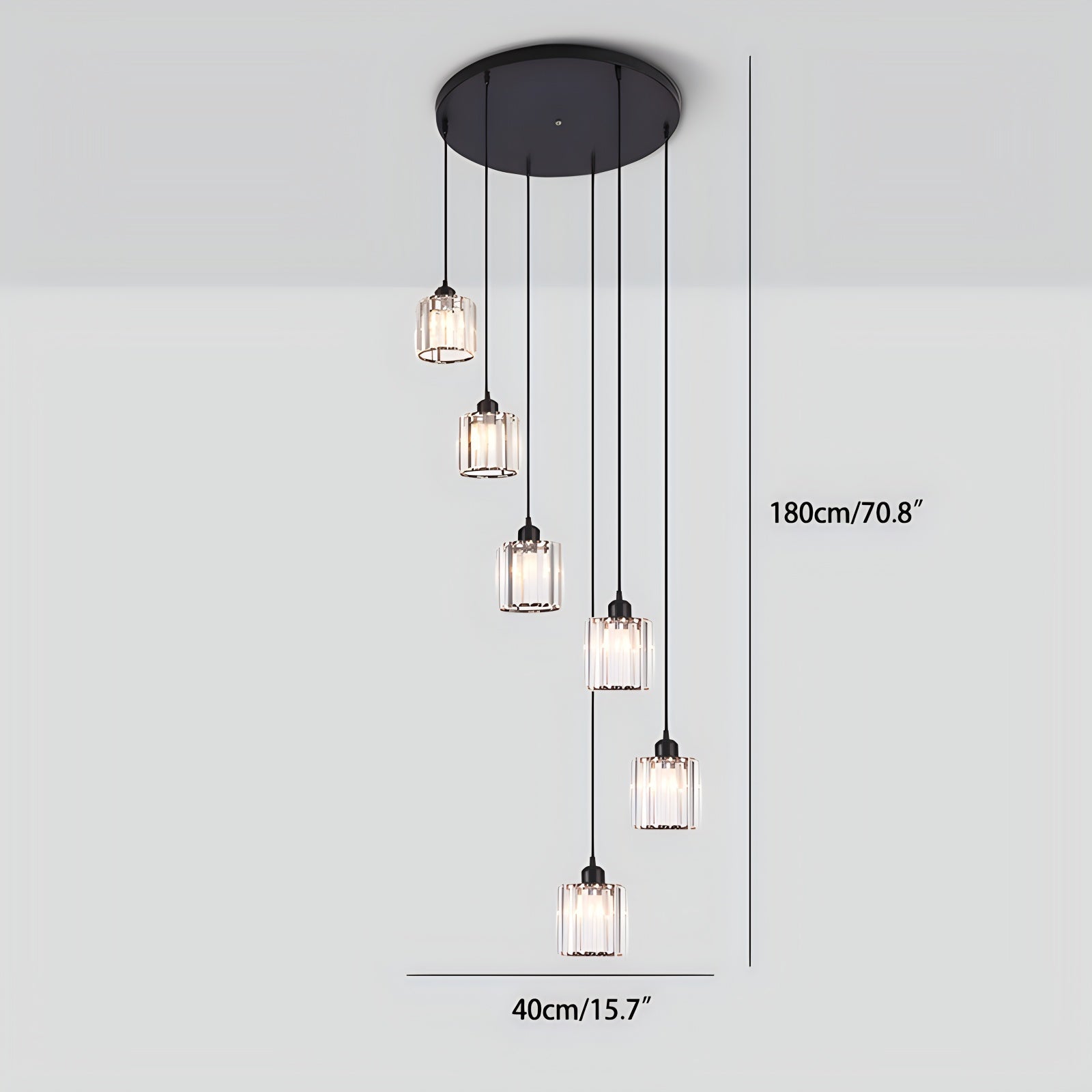 flairel Kristy Modern Minimalist Glass Chandelier
