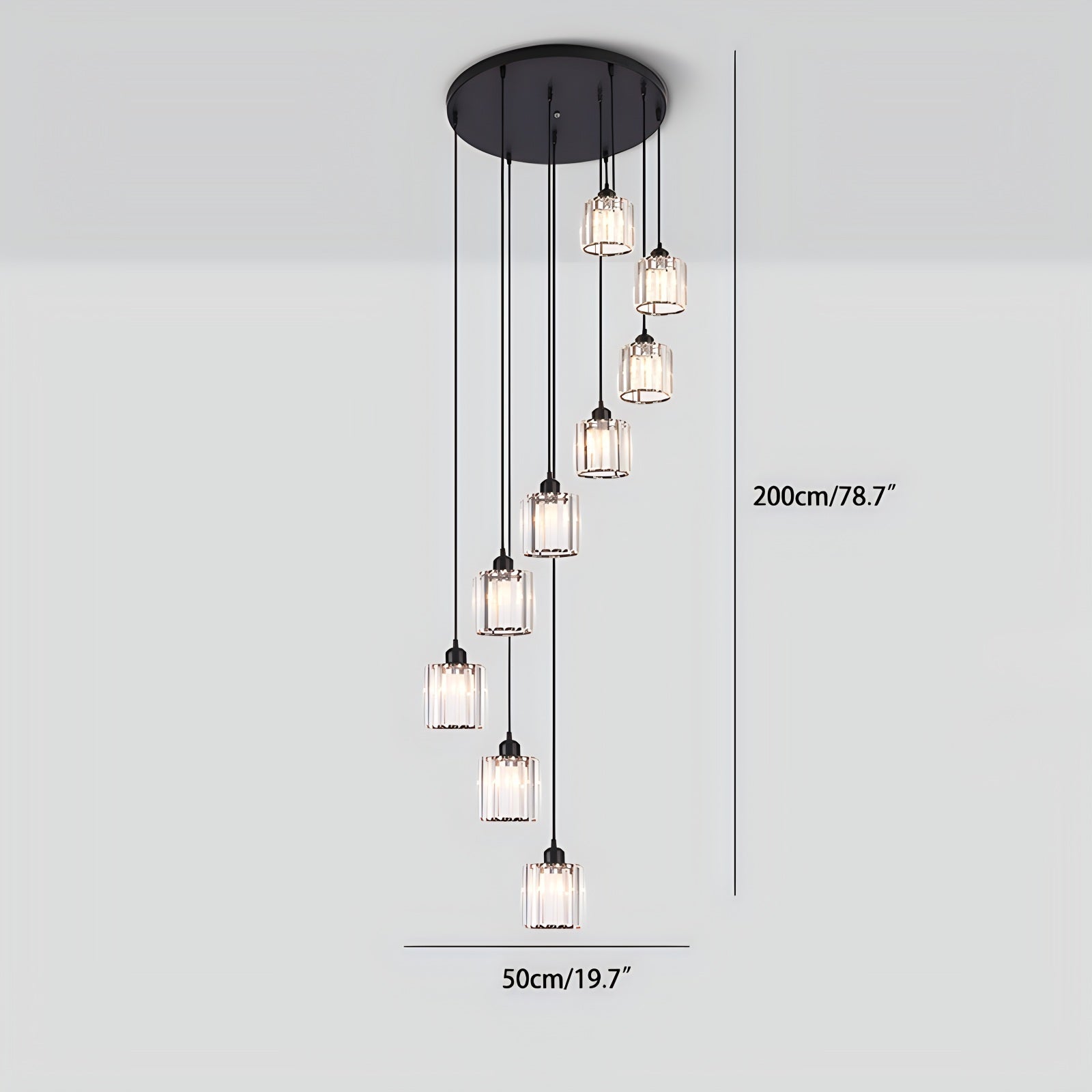 flairel Kristy Modern Minimalist Glass Chandelier