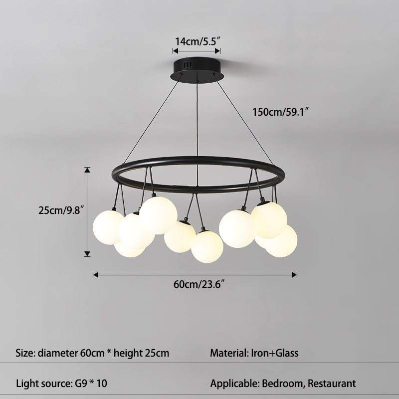 flairel Valentina Nordic LED Glass Ball Chandelier