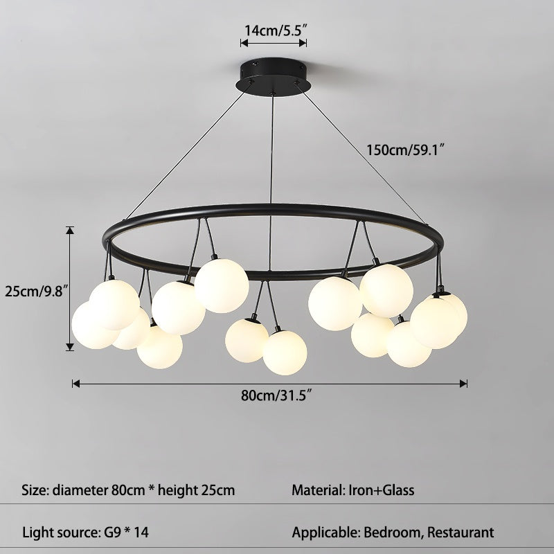 flairel Valentina Nordic LED Glass Ball Chandelier