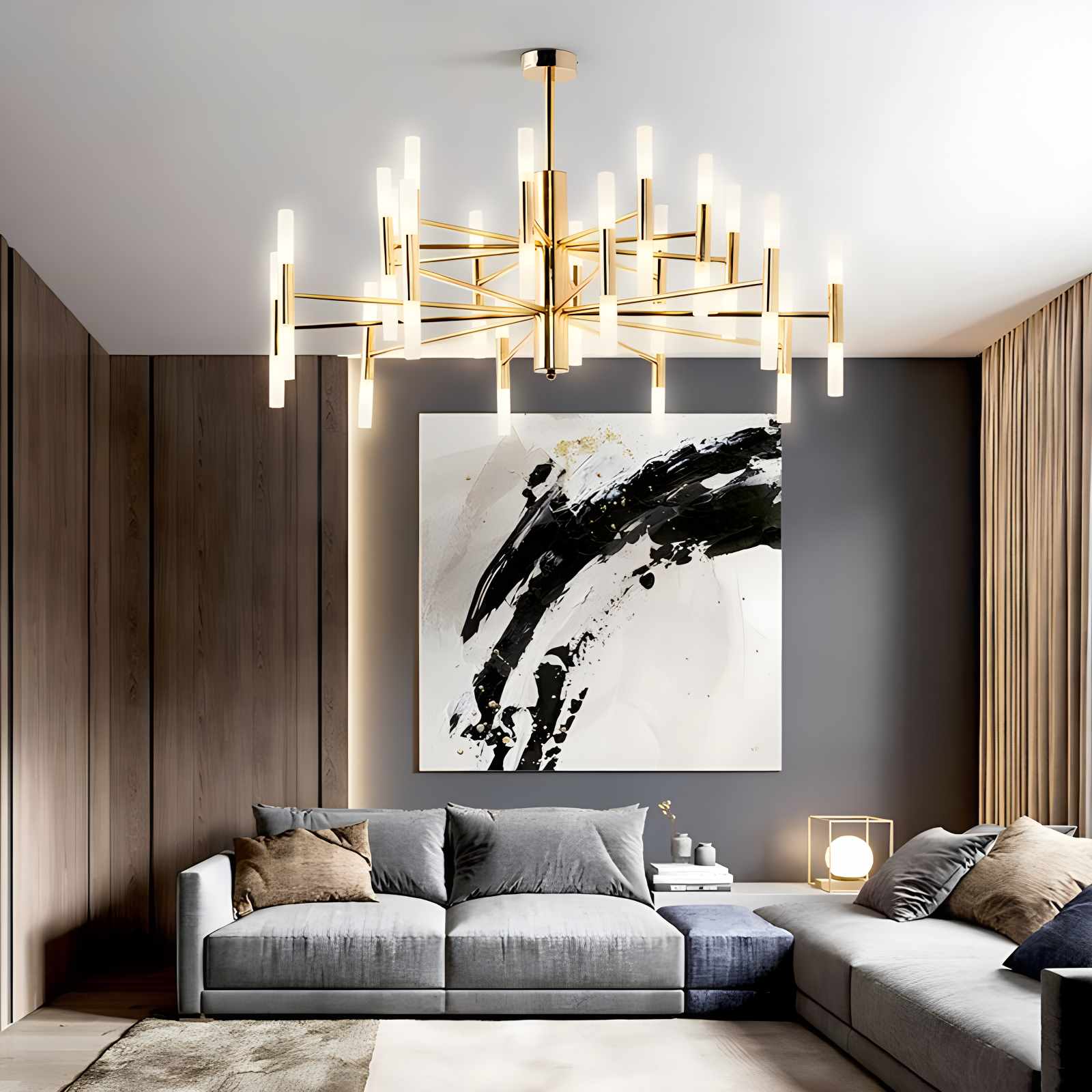 flairel Adjustable Round Tube Chandelier