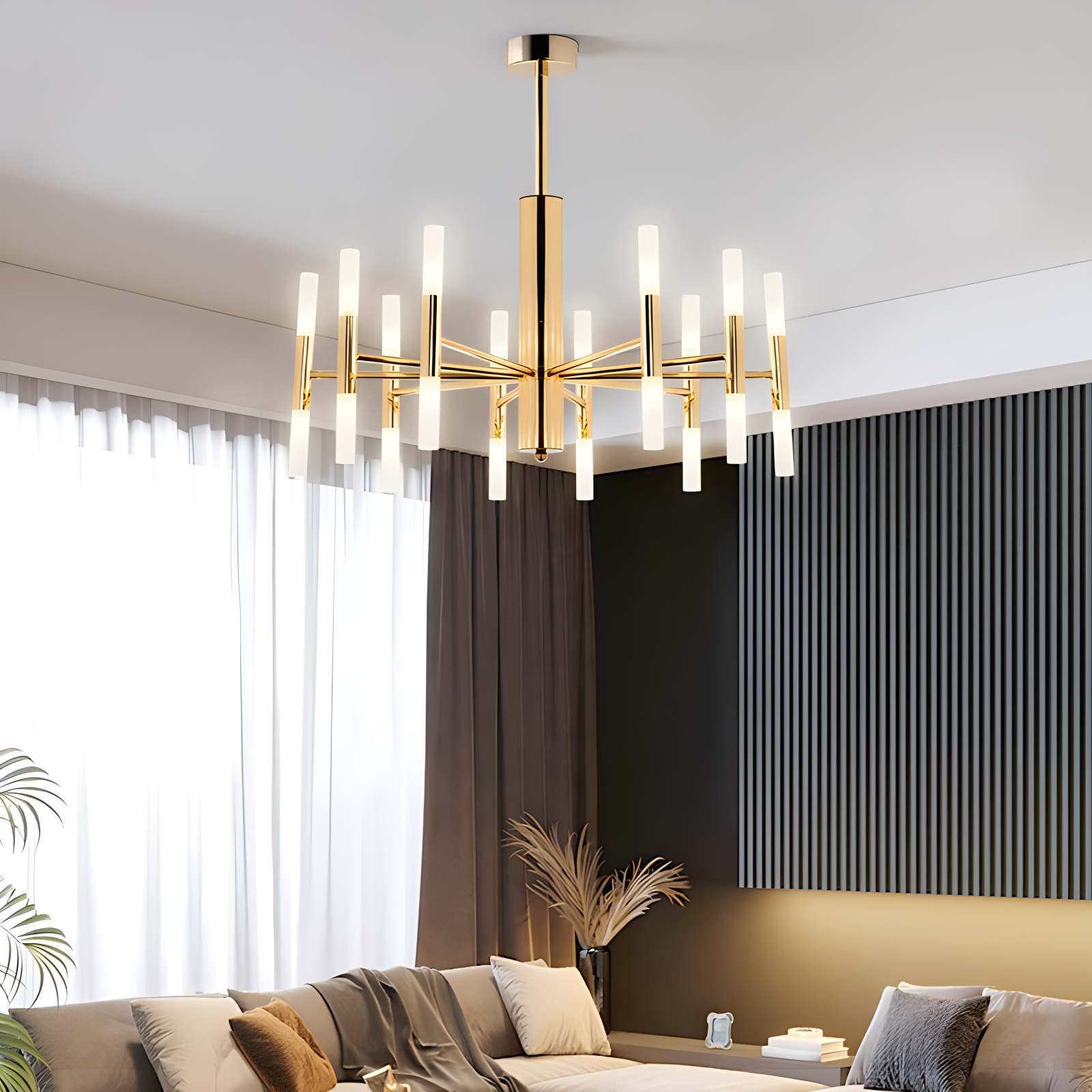 flairel Adjustable Round Tube Chandelier