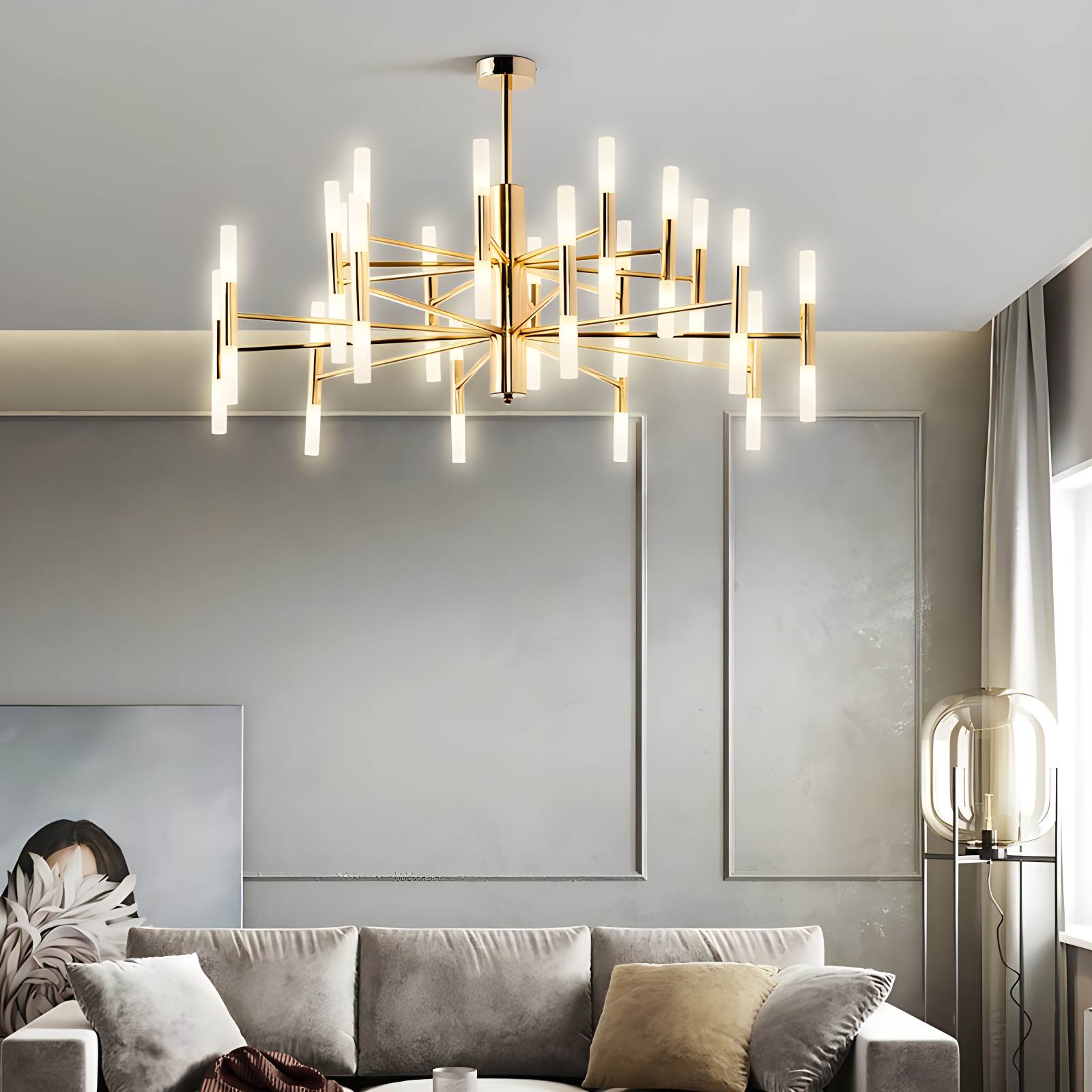 flairel Adjustable Round Tube Chandelier