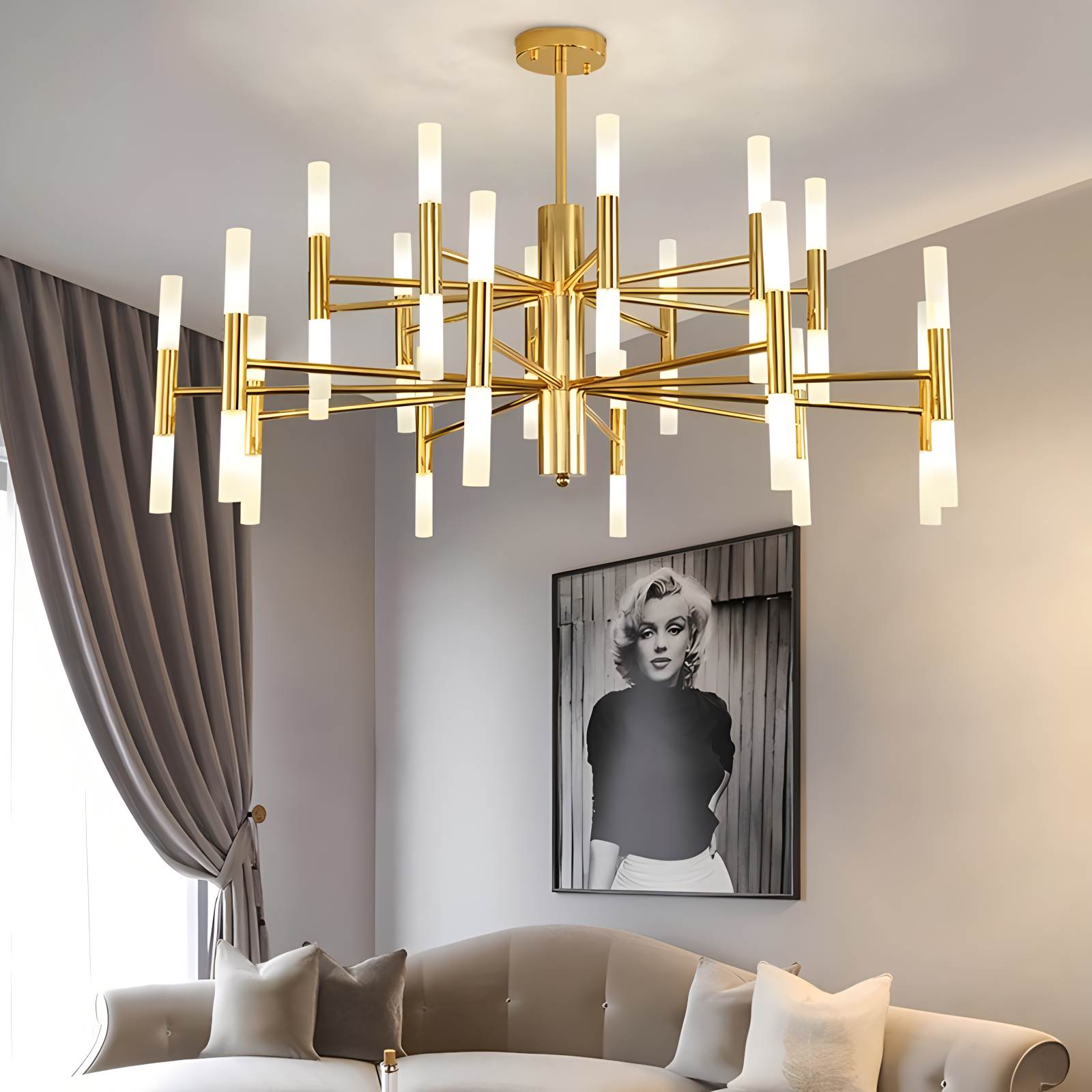 flairel Adjustable Round Tube Chandelier
