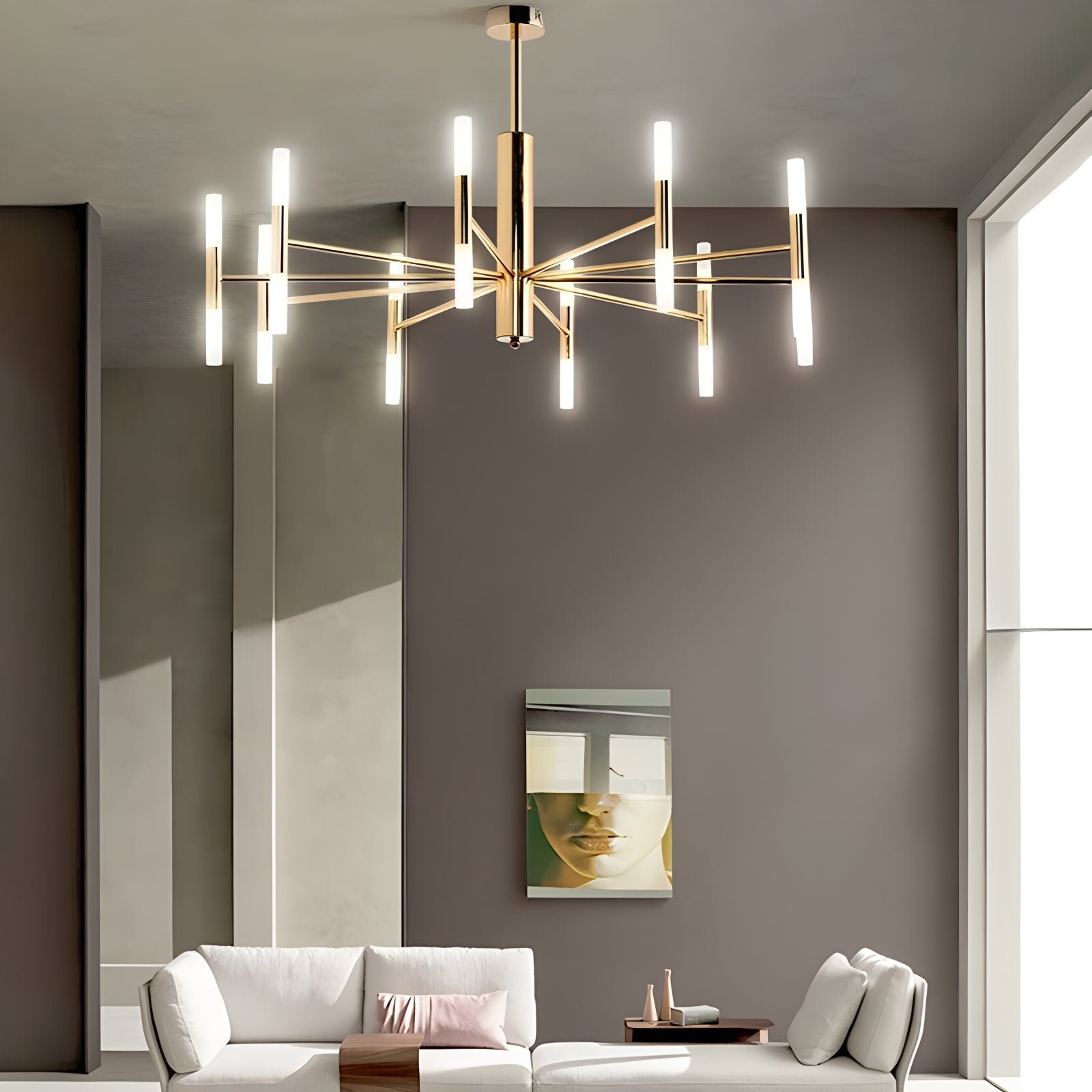 flairel Adjustable Round Tube Chandelier