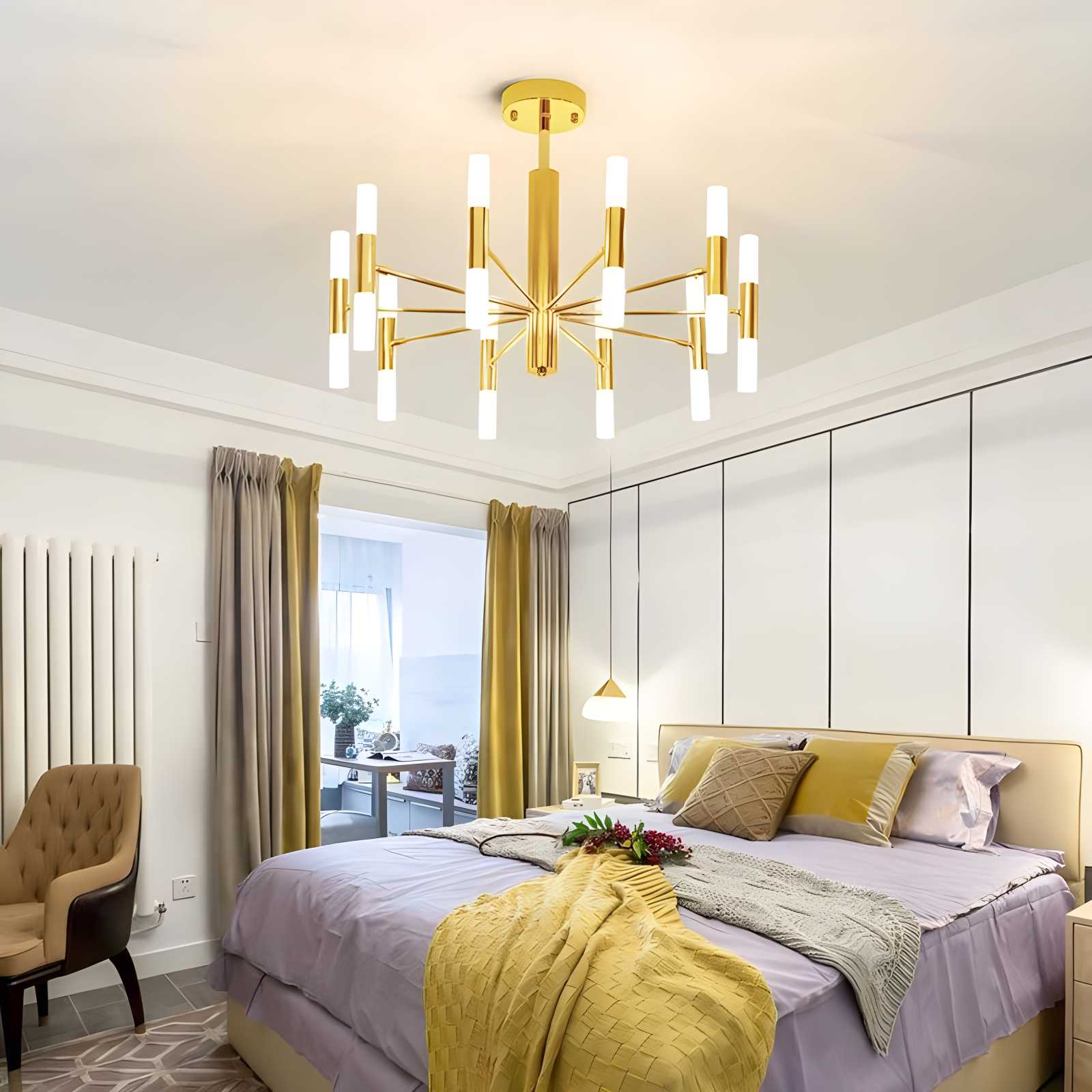 flairel Adjustable Round Tube Chandelier