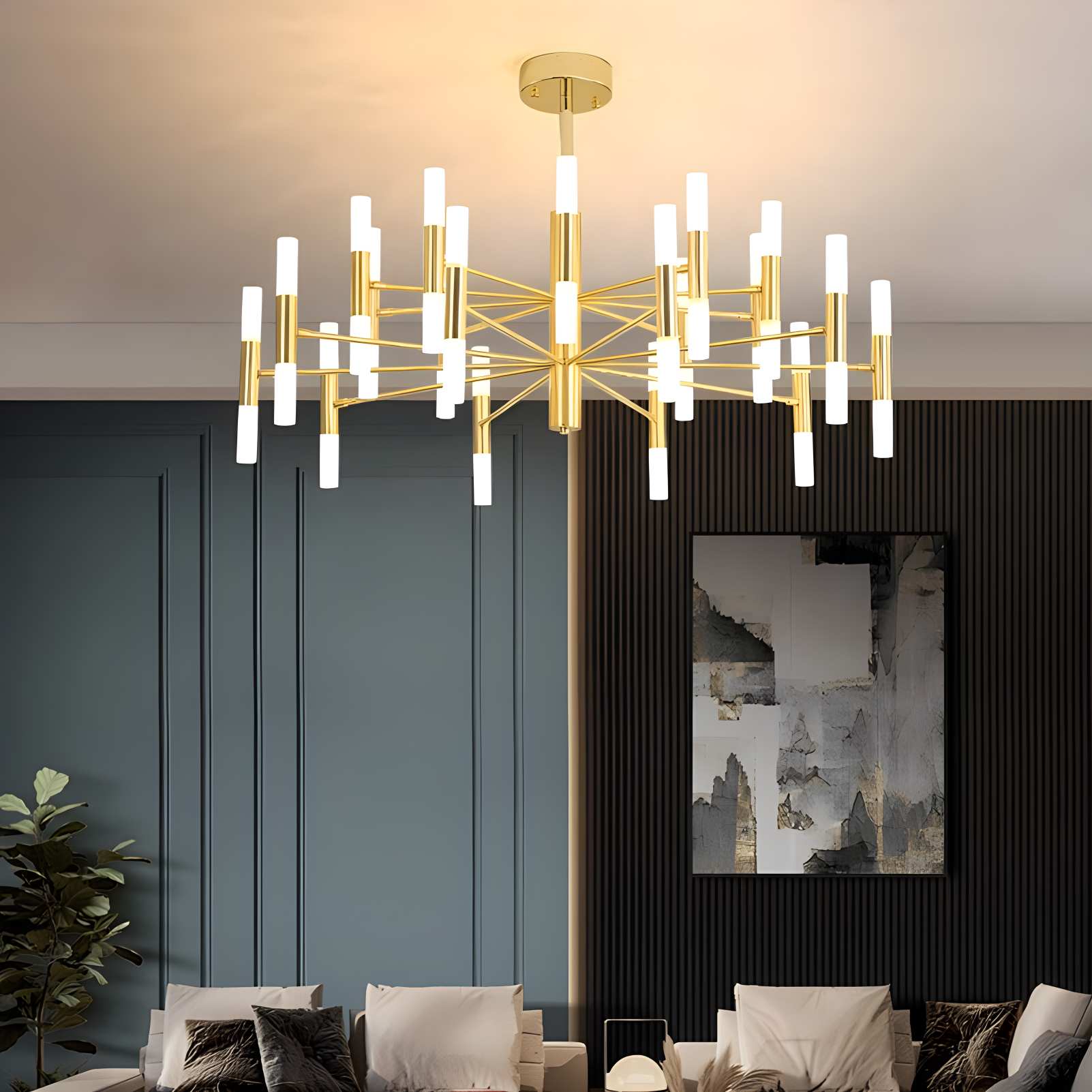 flairel Adjustable Round Tube Chandelier