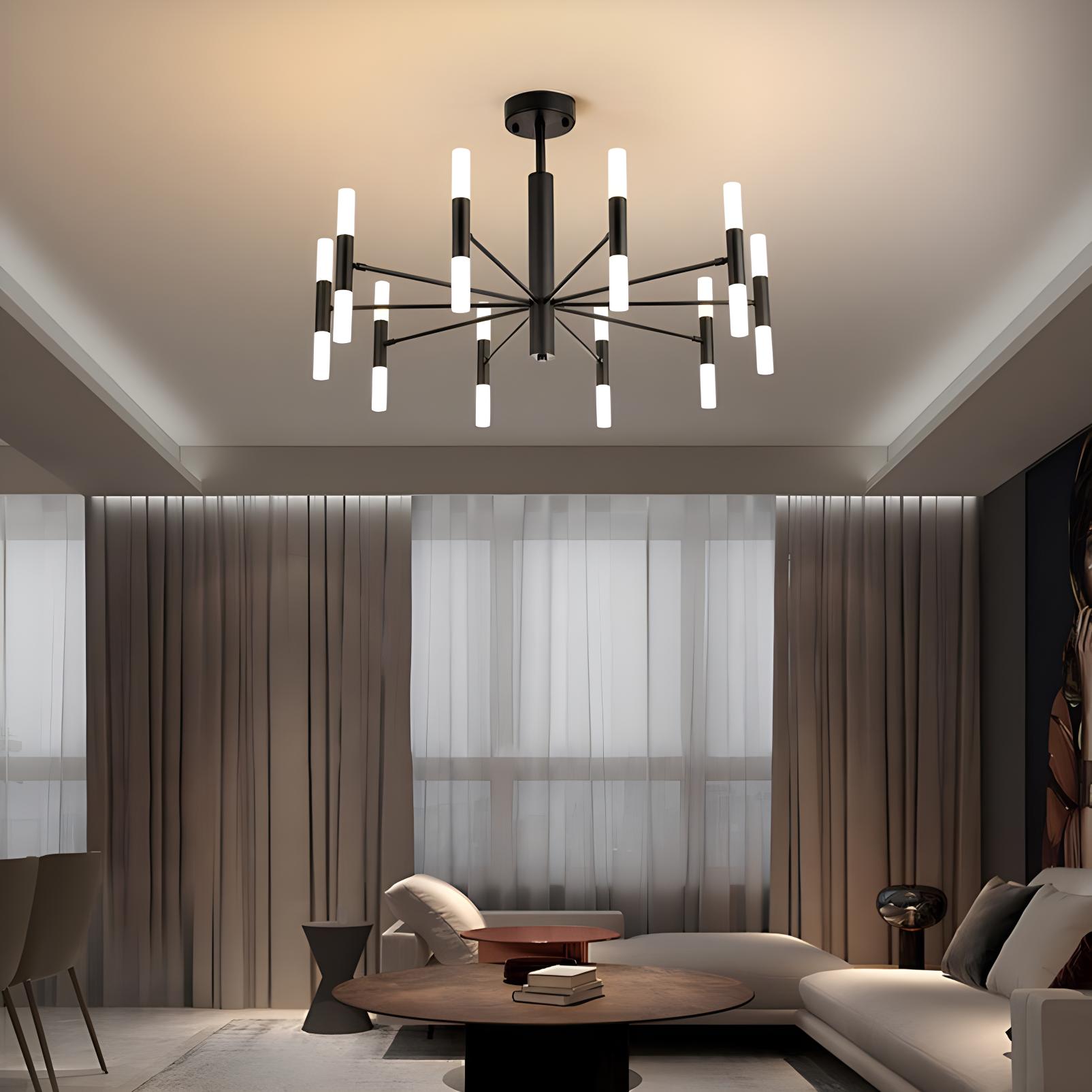 flairel Adjustable Round Tube Chandelier