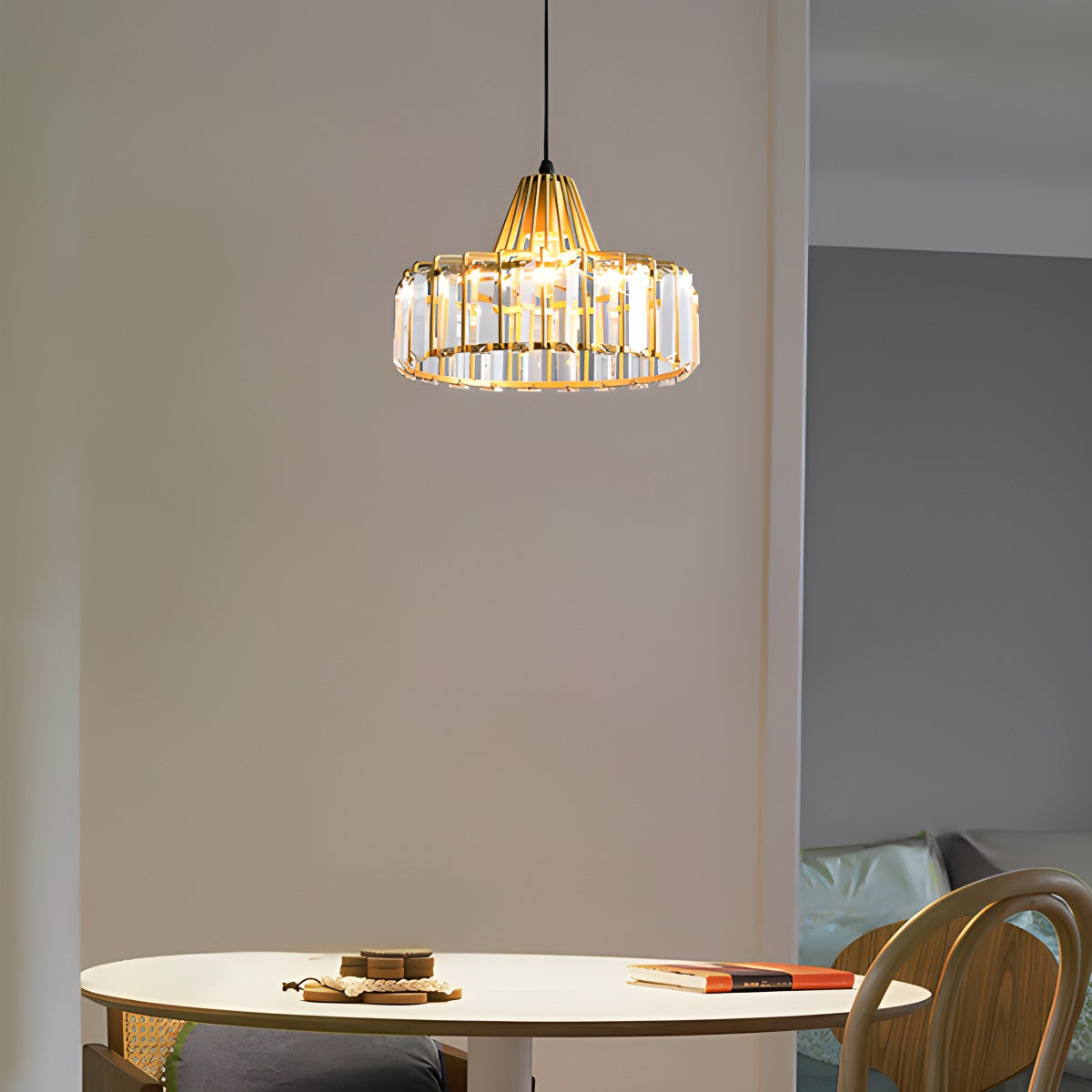 flairel Modern Iron Art Glass Pendant Lamp for Kitchen