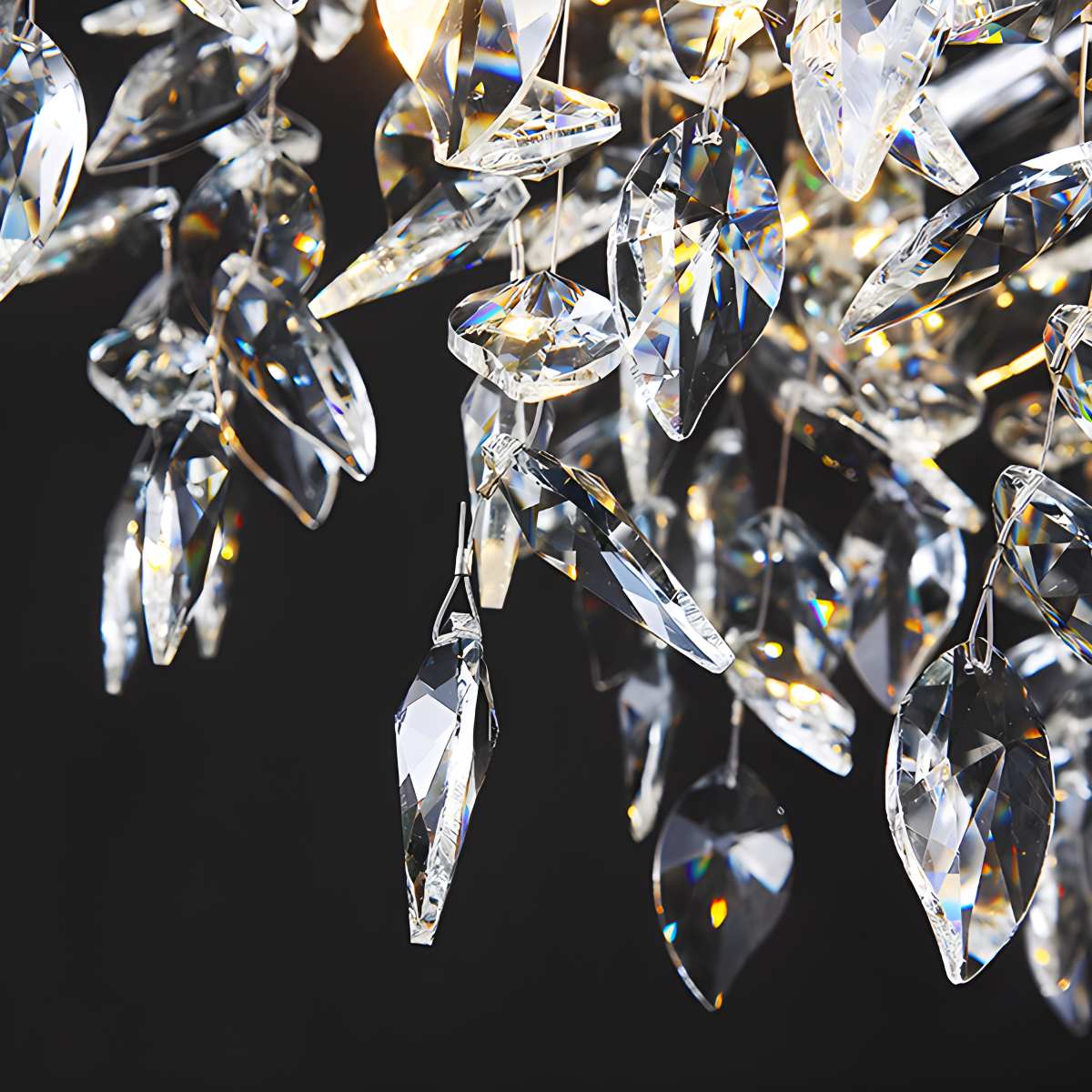 flairel Leaf Crystal Chandelier for Living Room