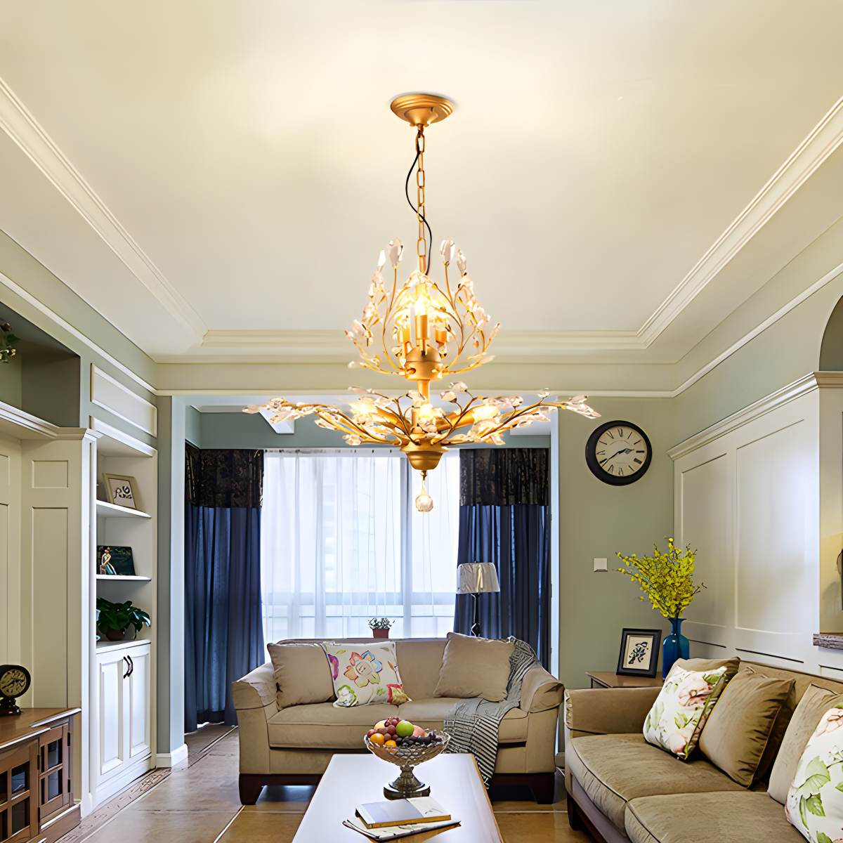 flairel Tree Branch Crystal Chandelier for Living Room