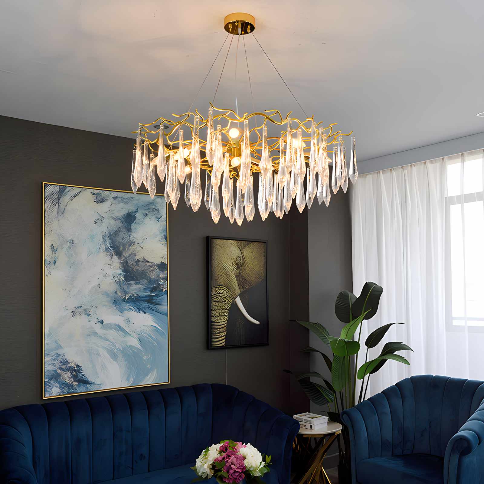flairel Branch Water Droplet Chandelier
