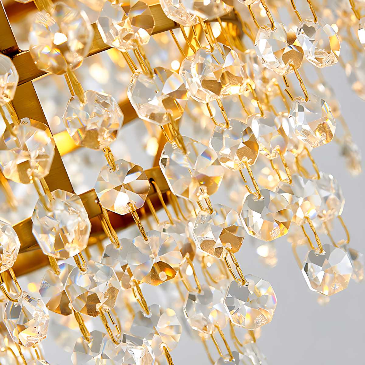 flairel Luxurious Crystal Golden Chandelier