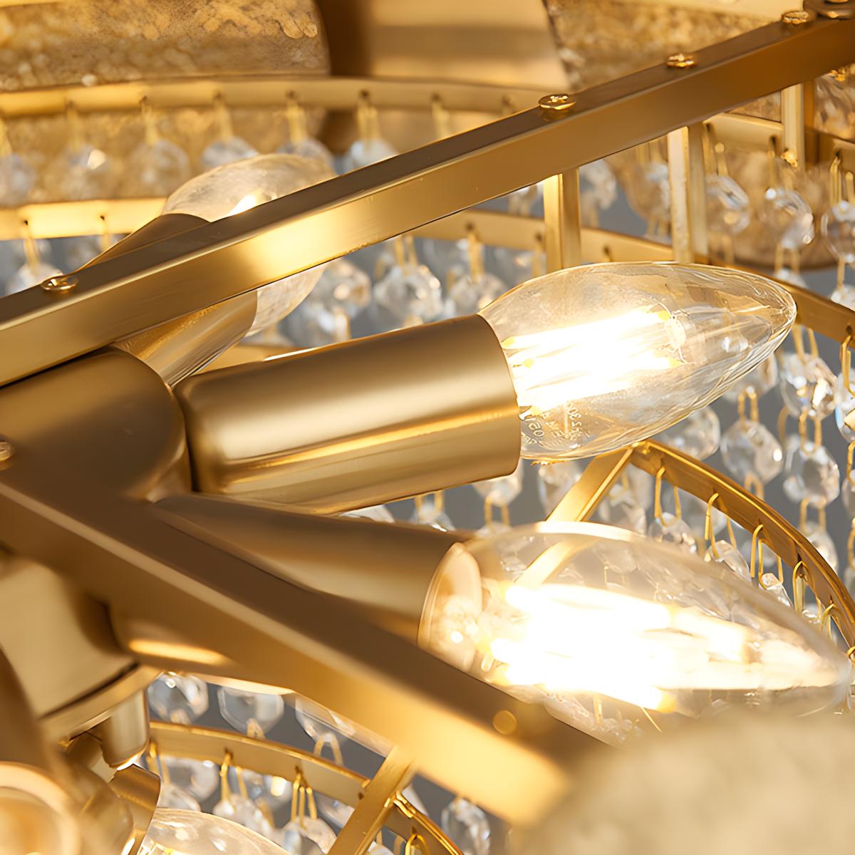 flairel Luxurious Crystal Golden Chandelier
