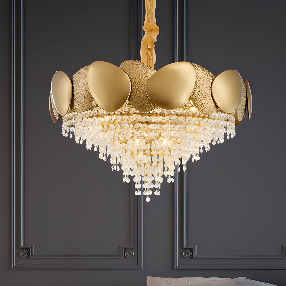 flairel Luxurious Crystal Golden Chandelier