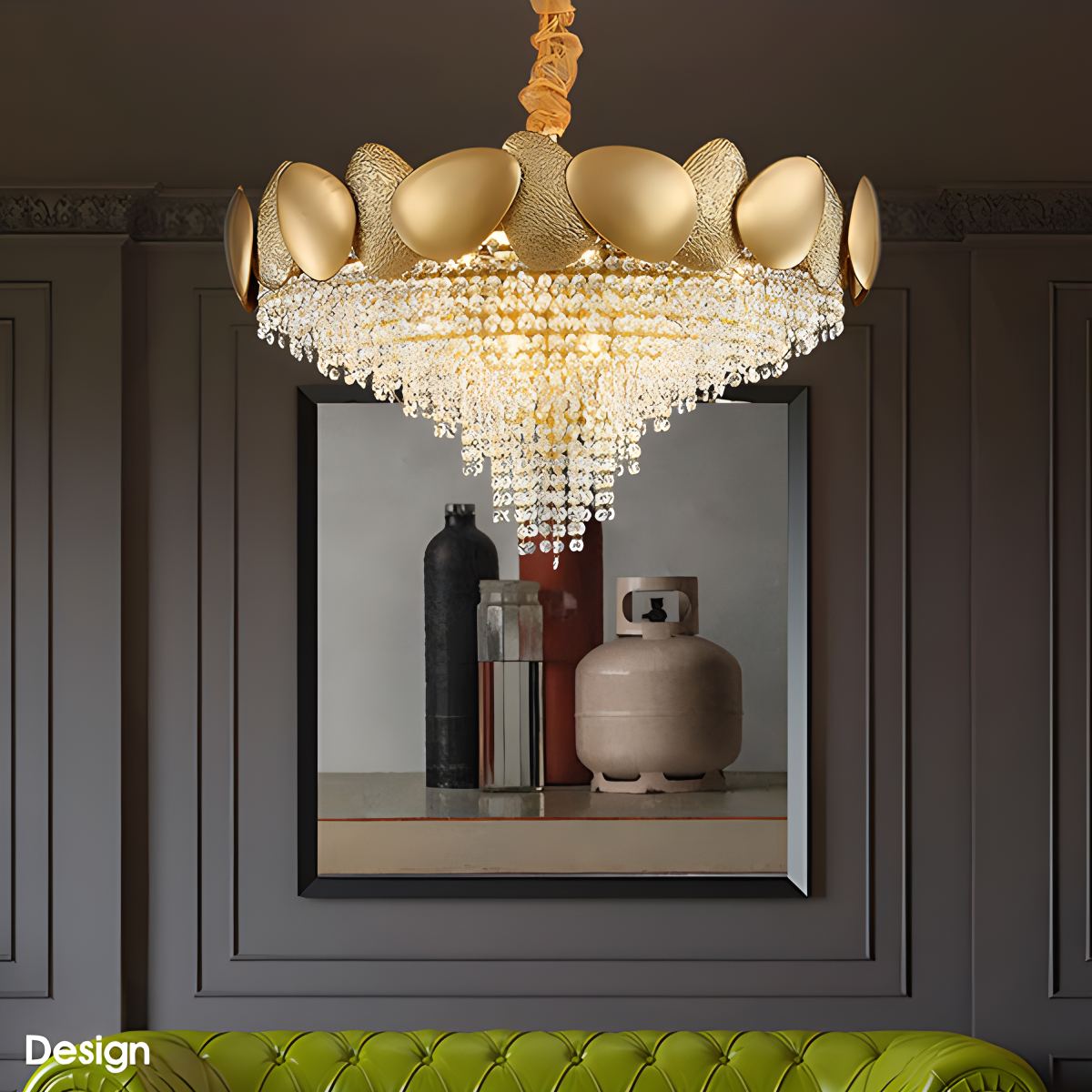 flairel Luxurious Crystal Golden Chandelier