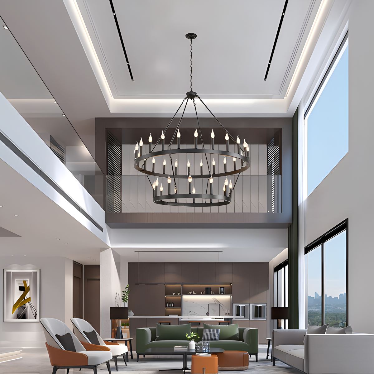 flairel Candle Shaped Chandelier for Dining Room
