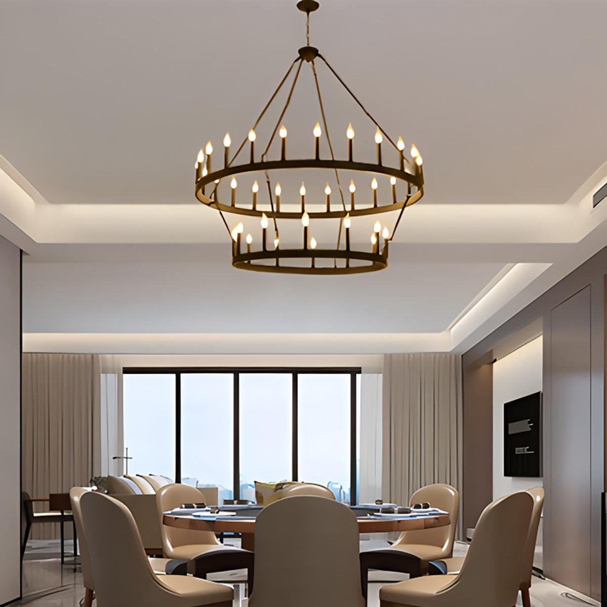 flairel Candle Shaped Chandelier for Dining Room