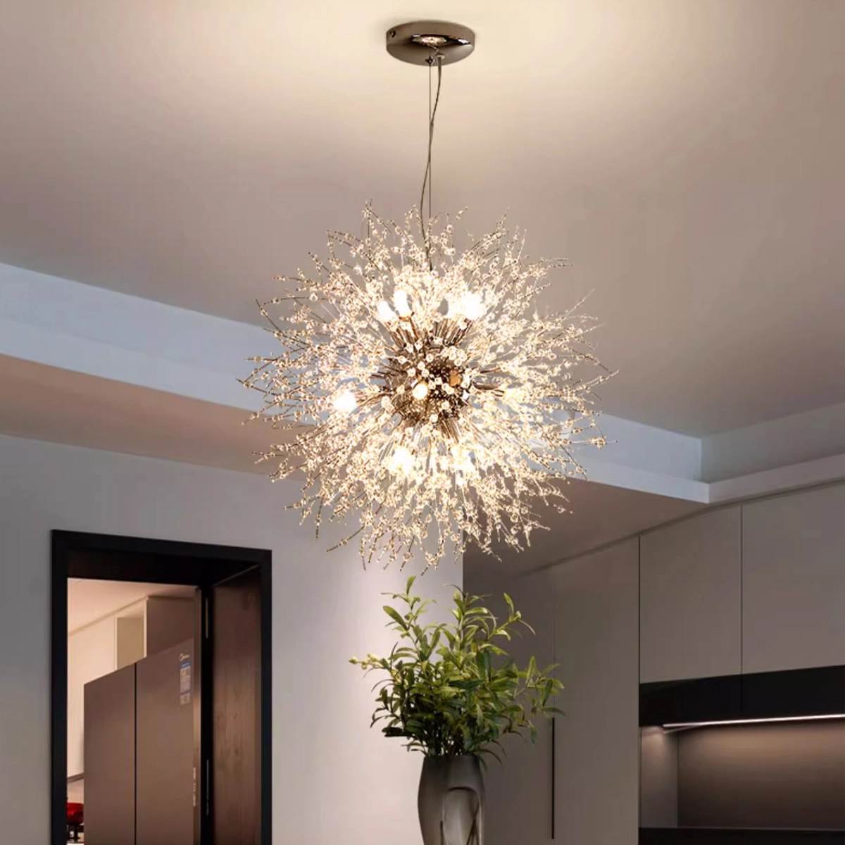flairel Charlie Dandelion Crystal Chandelier