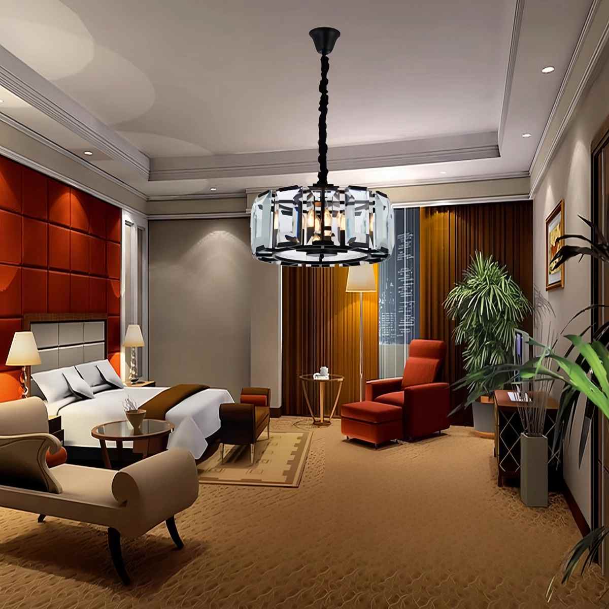 flairel Circular Glass Chandelier for Dining Room