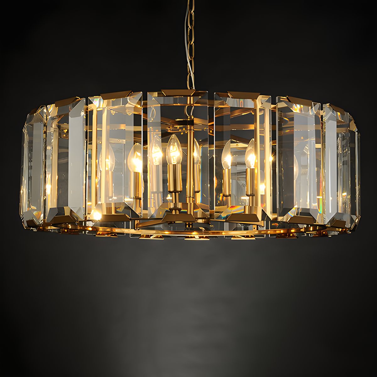 flairel Circular Glass Chandelier for Dining Room