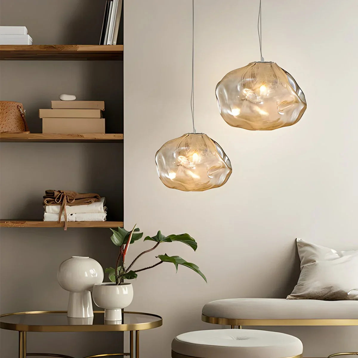 flairel Light Luxury Cloud Shape Glass Pendant Light