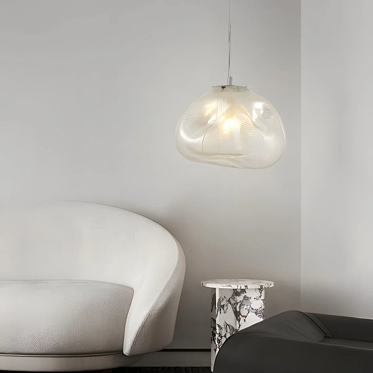 flairel Light Luxury Cloud Shape Glass Pendant Light