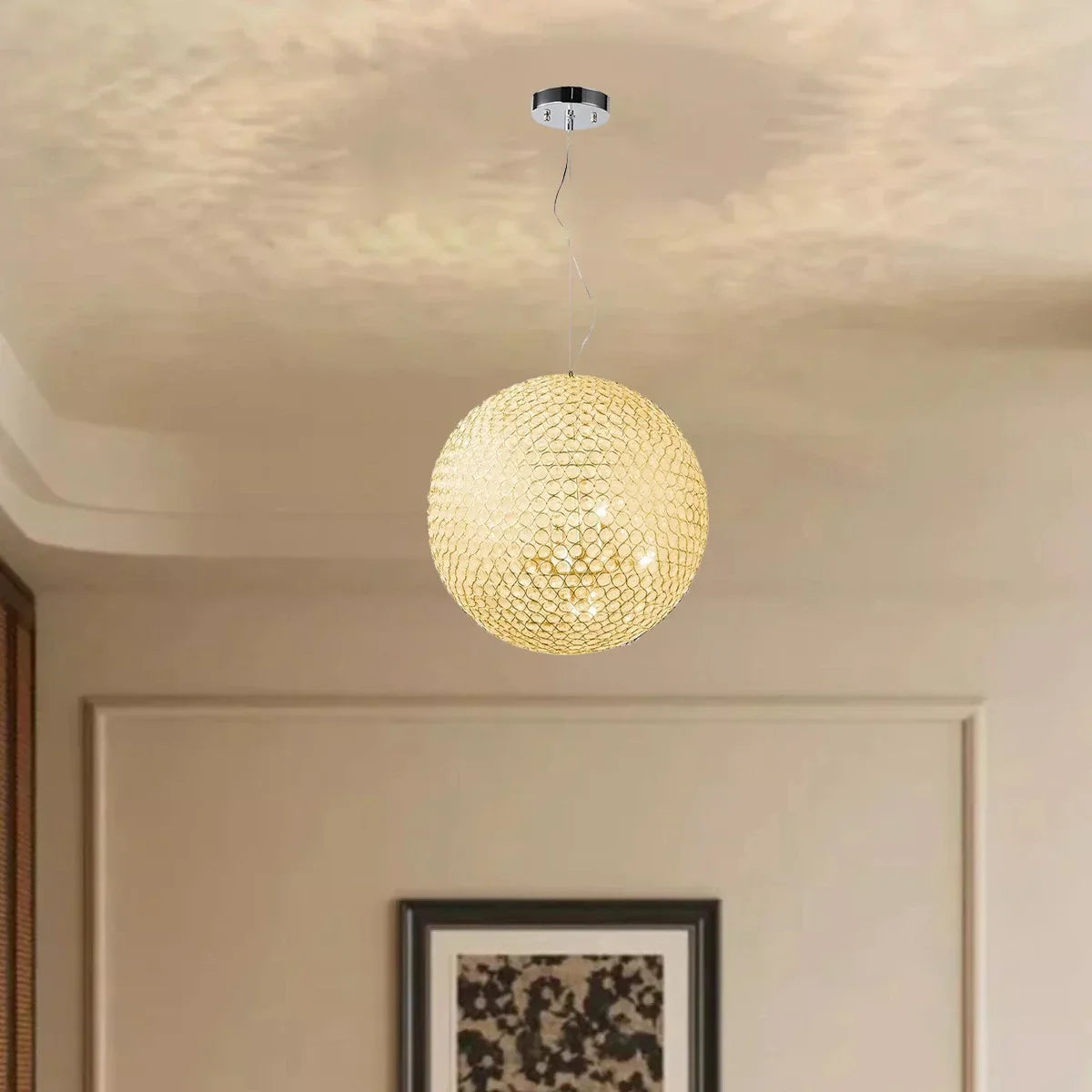 flairel Creative Crystal Ball Chandelier for Dining Room