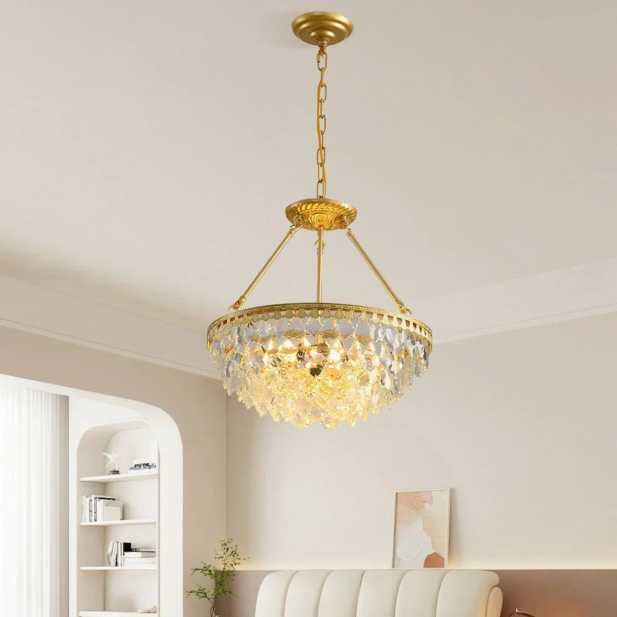 flairel Crown Crystal Led Chandelier
