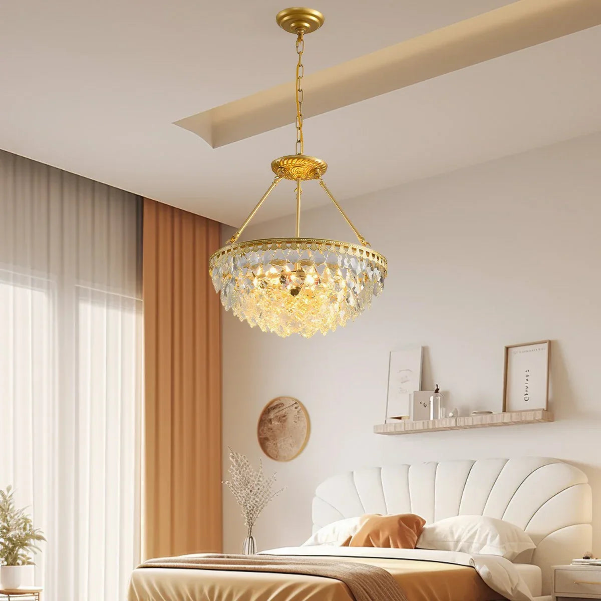flairel Crown Crystal Led Chandelier