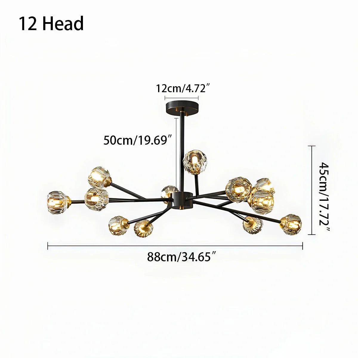 flairel Crystal Ball Round Cluster Chandelier