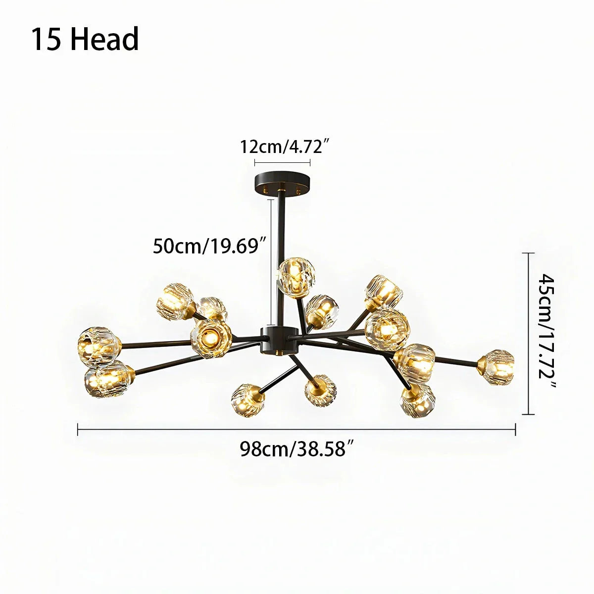 flairel Crystal Ball Round Cluster Chandelier
