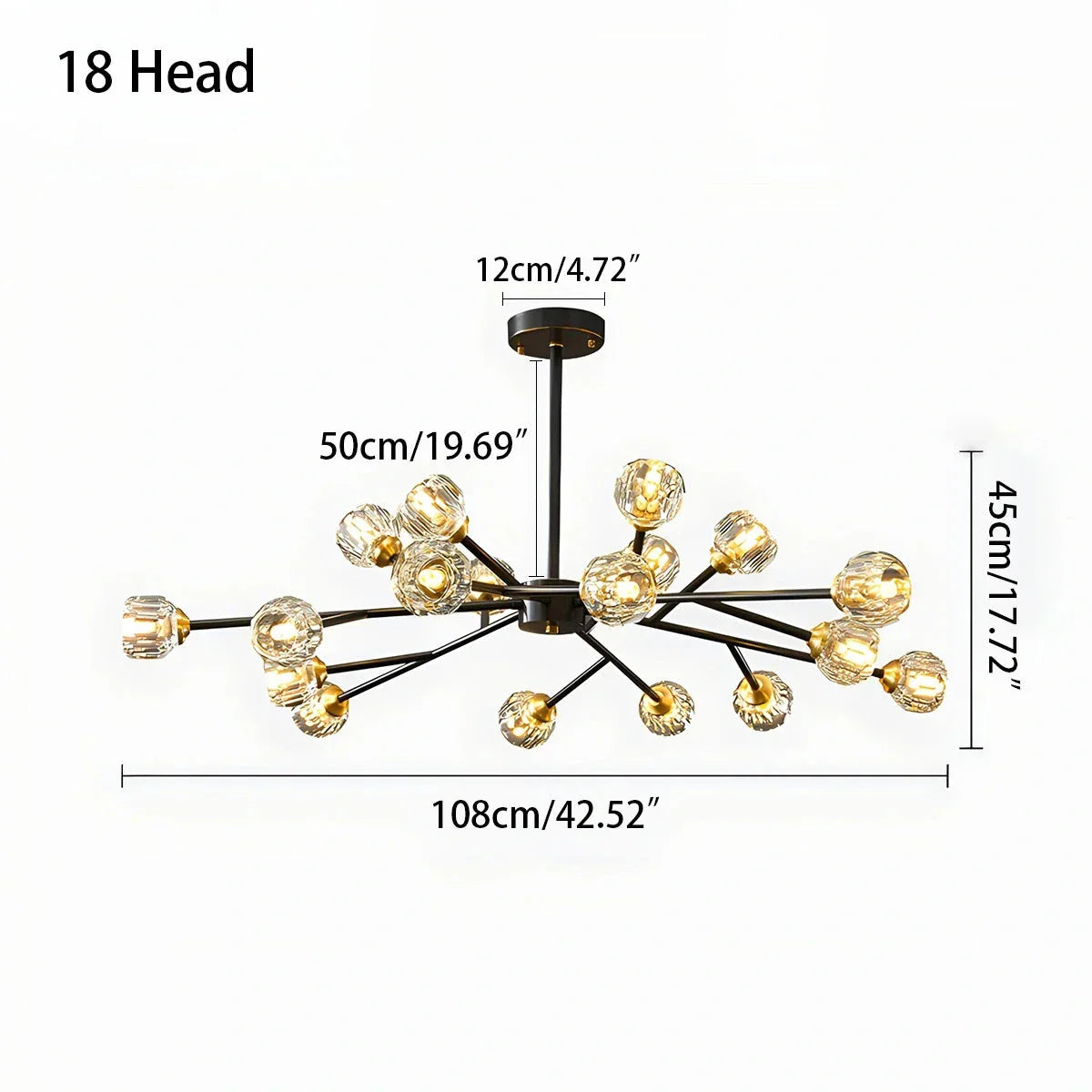 flairel Crystal Ball Round Cluster Chandelier