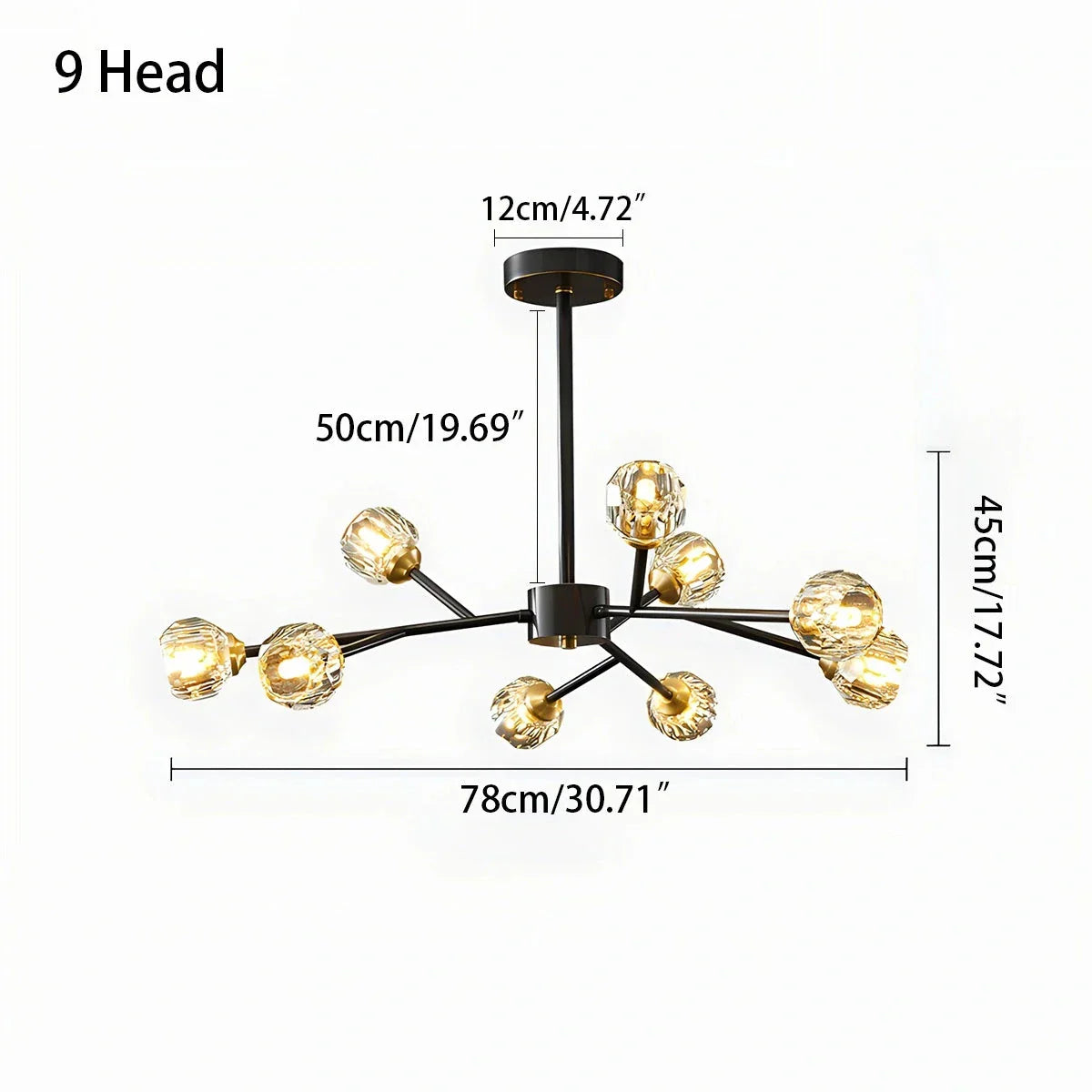 flairel Crystal Ball Round Cluster Chandelier