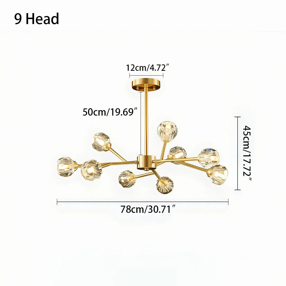 flairel Crystal Ball Round Cluster Chandelier